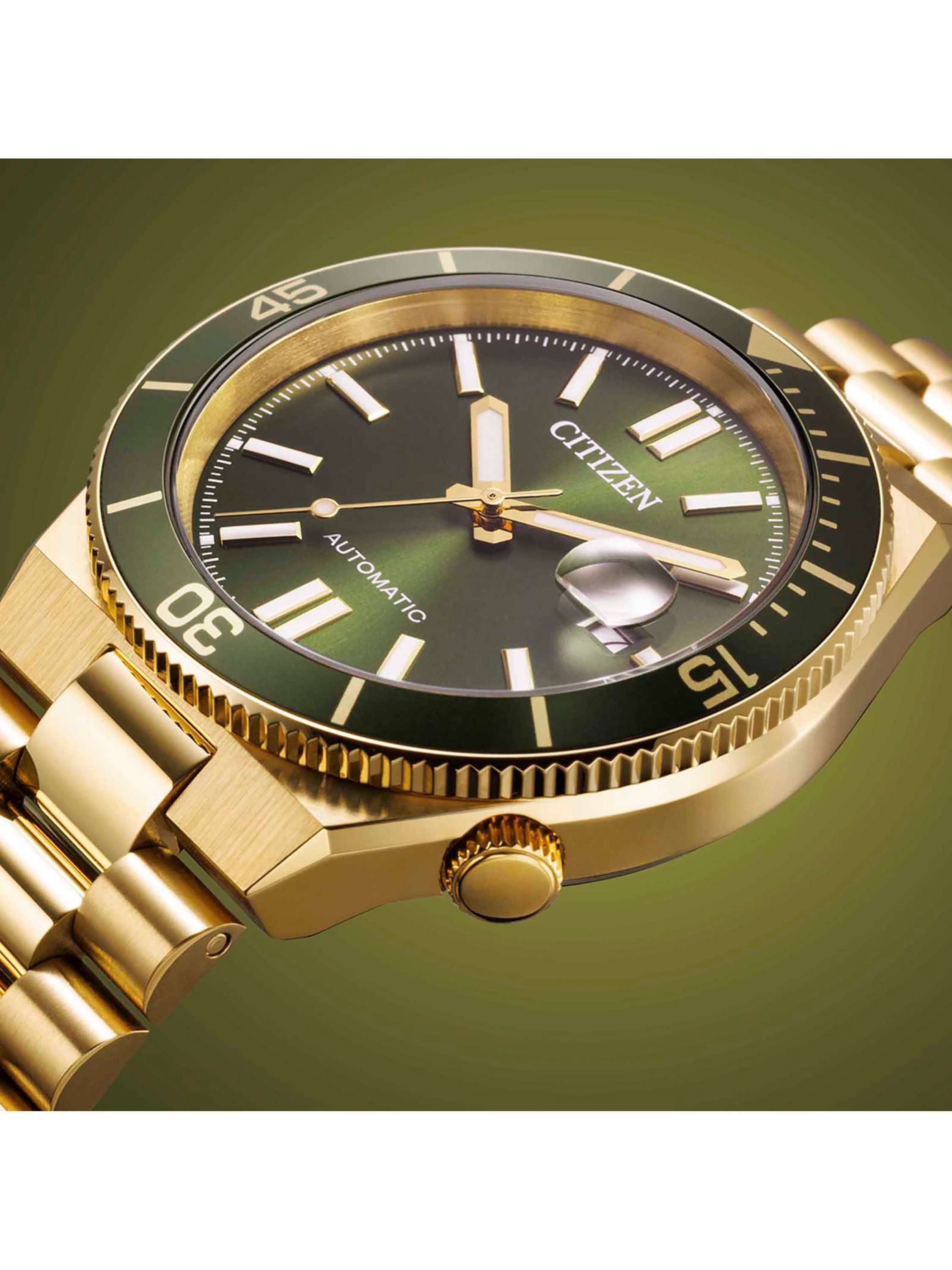 NJ0232-53X  Men's TSUYOSA Shore Round Bracelet Strap Watch, Green