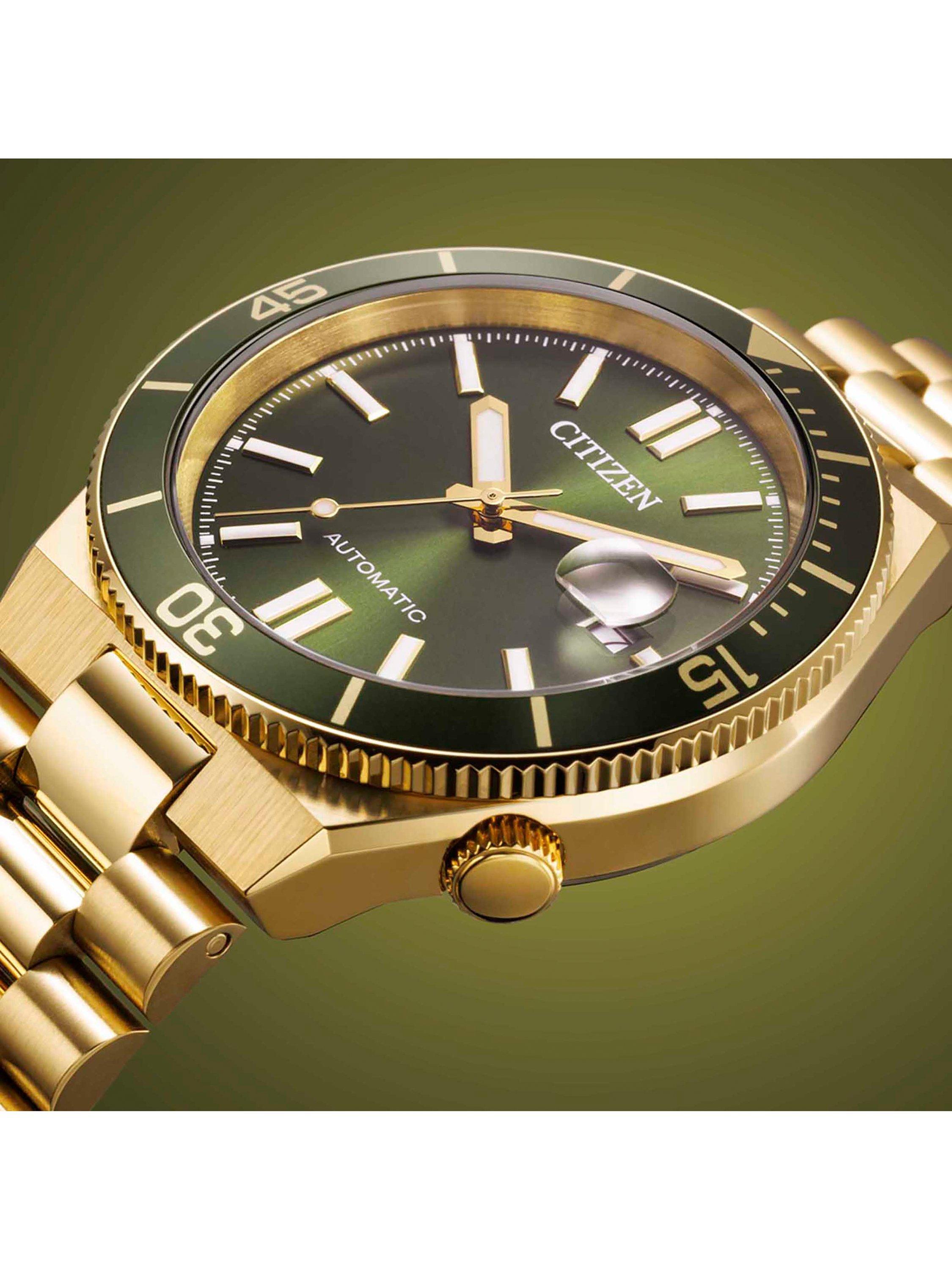 NJ0232-53X  Men's TSUYOSA Shore Round Bracelet Strap Watch, Green