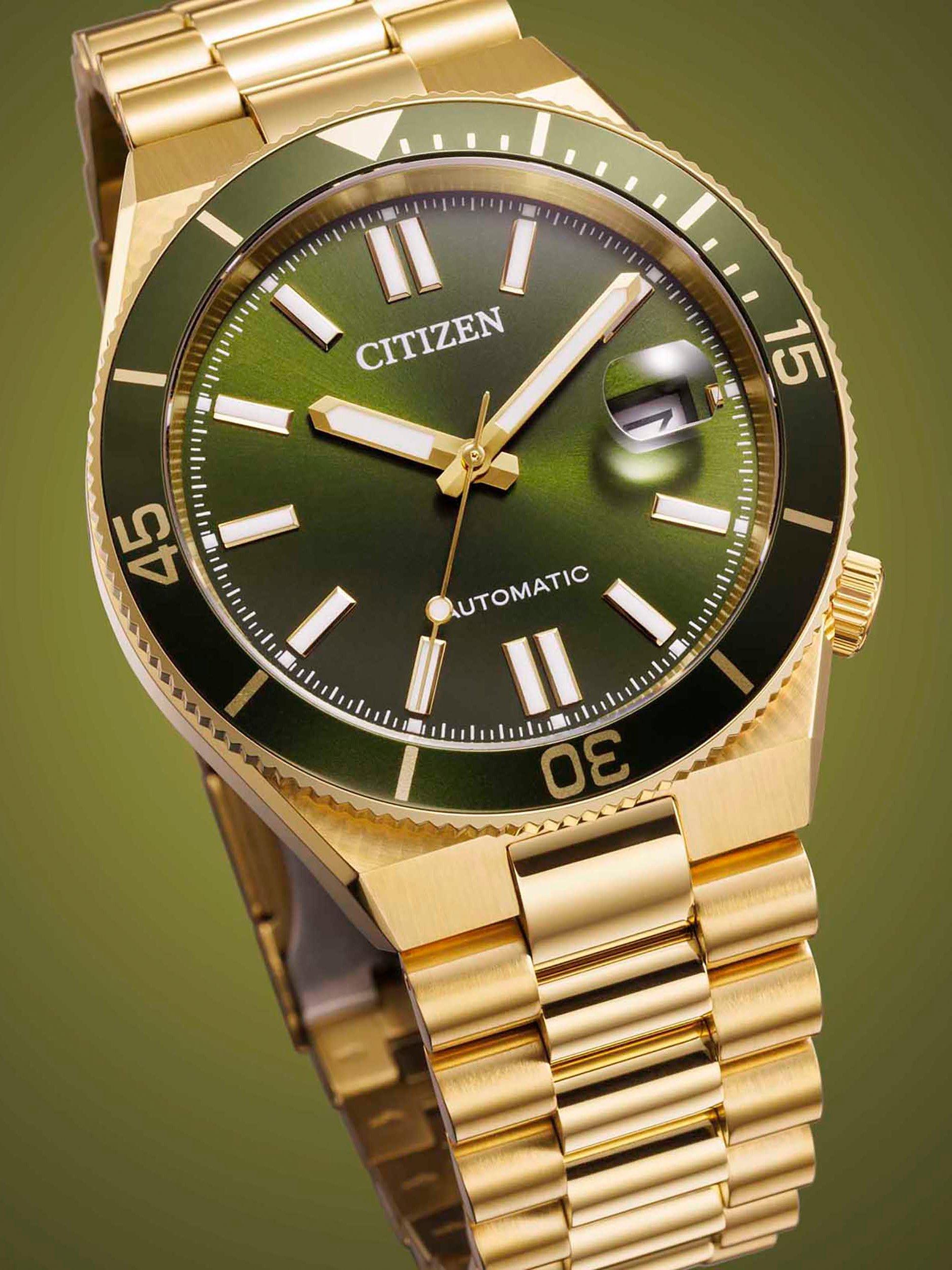NJ0232-53X  Men's TSUYOSA Shore Round Bracelet Strap Watch, Green