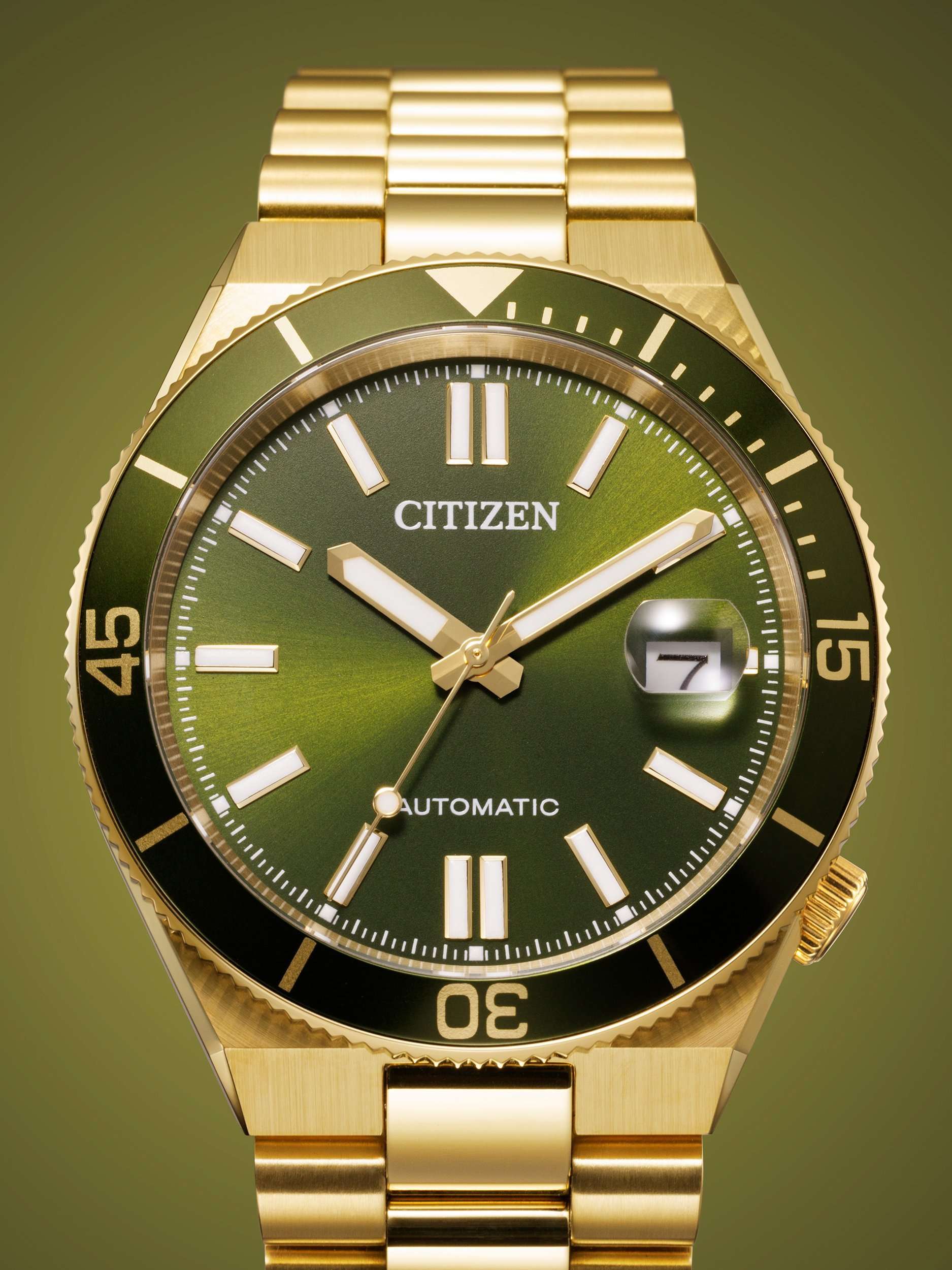 NJ0232-53X  Men's TSUYOSA Shore Round Bracelet Strap Watch, Green