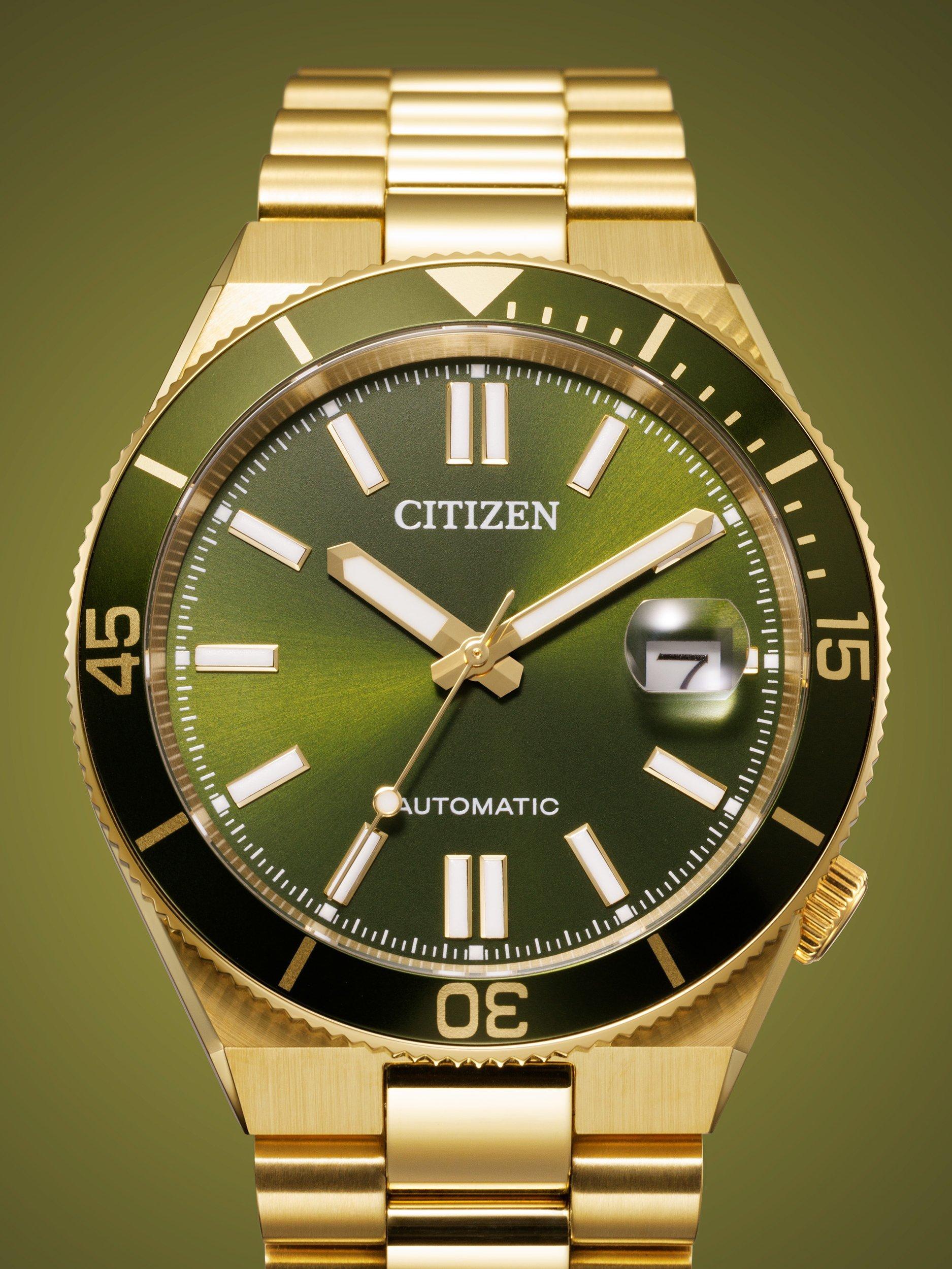 NJ0232-53X  Men's TSUYOSA Shore Round Bracelet Strap Watch, Green
