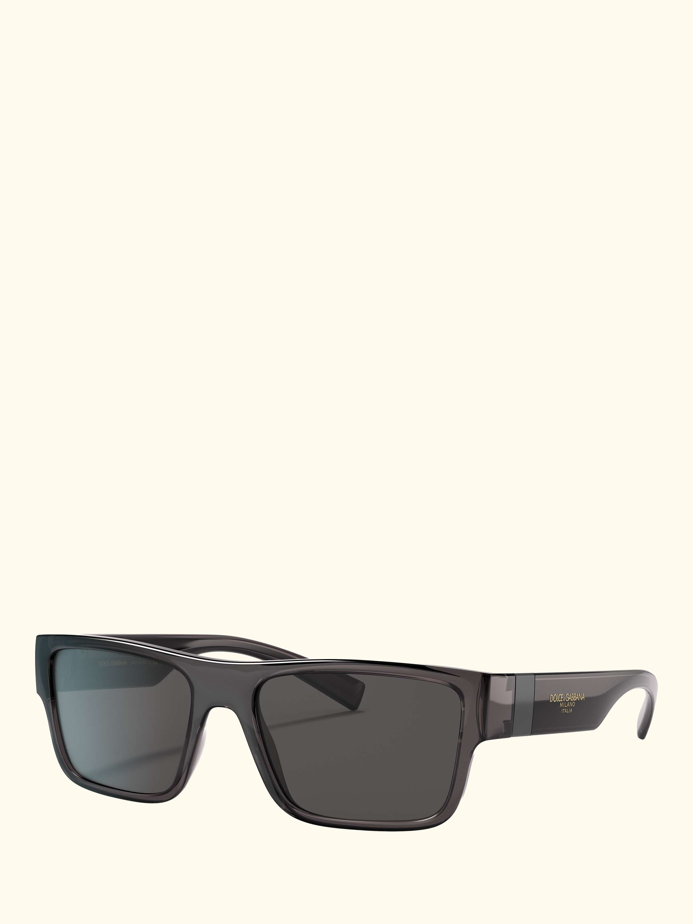 DG6149 Rectangular Sunglasses, Transparent Grey/Black