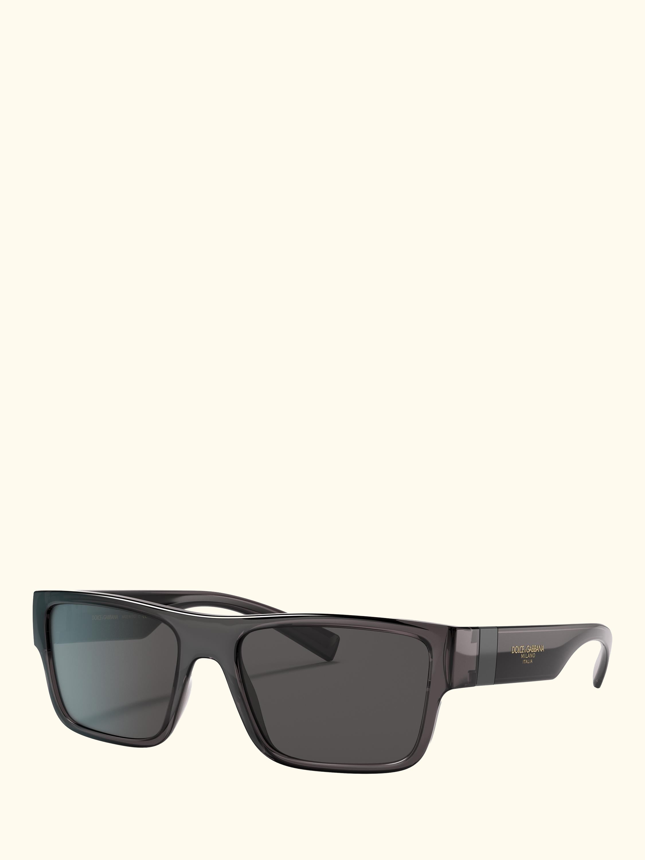 DG6149 Rectangular Sunglasses, Transparent Grey/Black