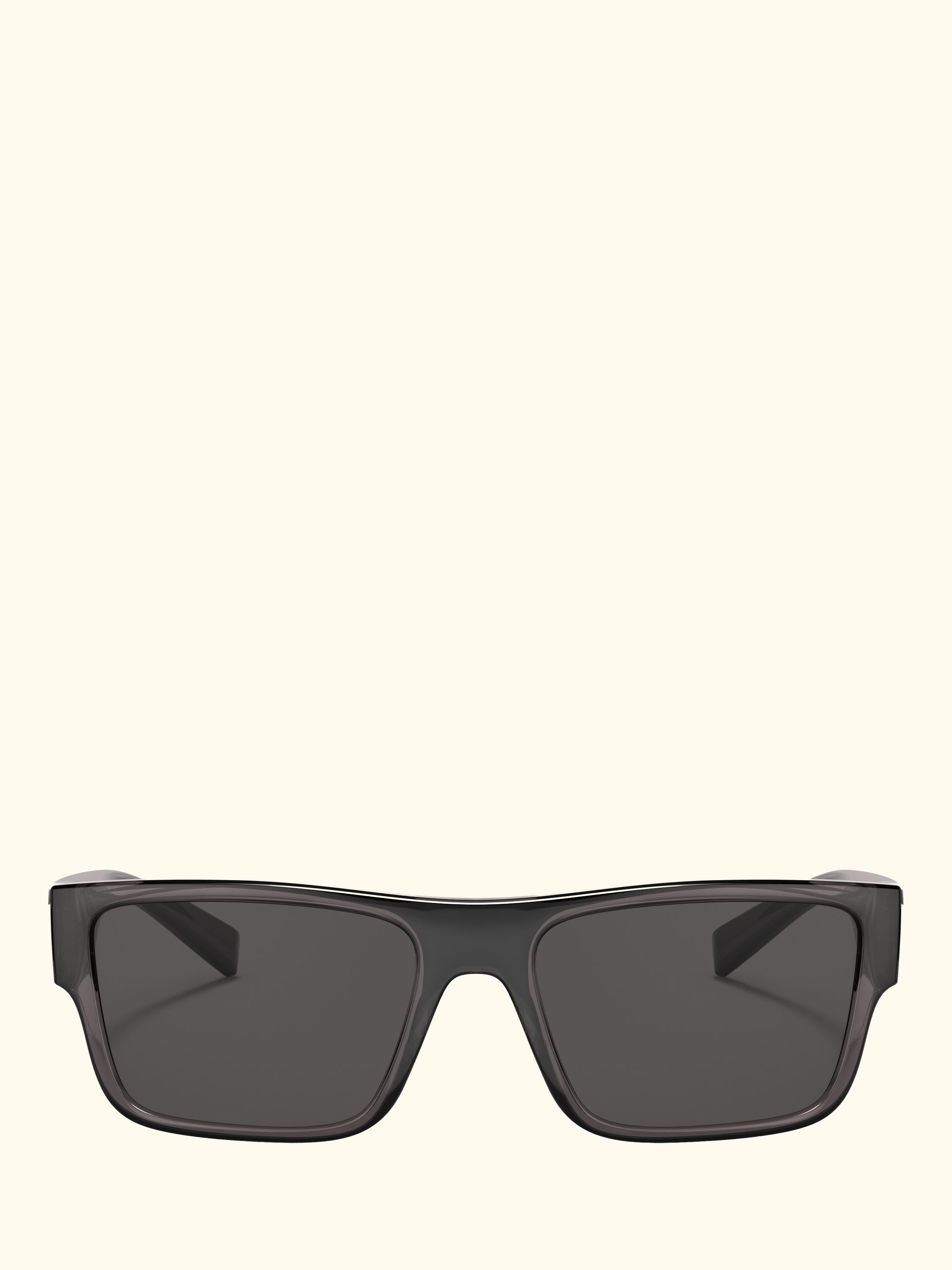 DG6149 Rectangular Sunglasses, Transparent Grey/Black