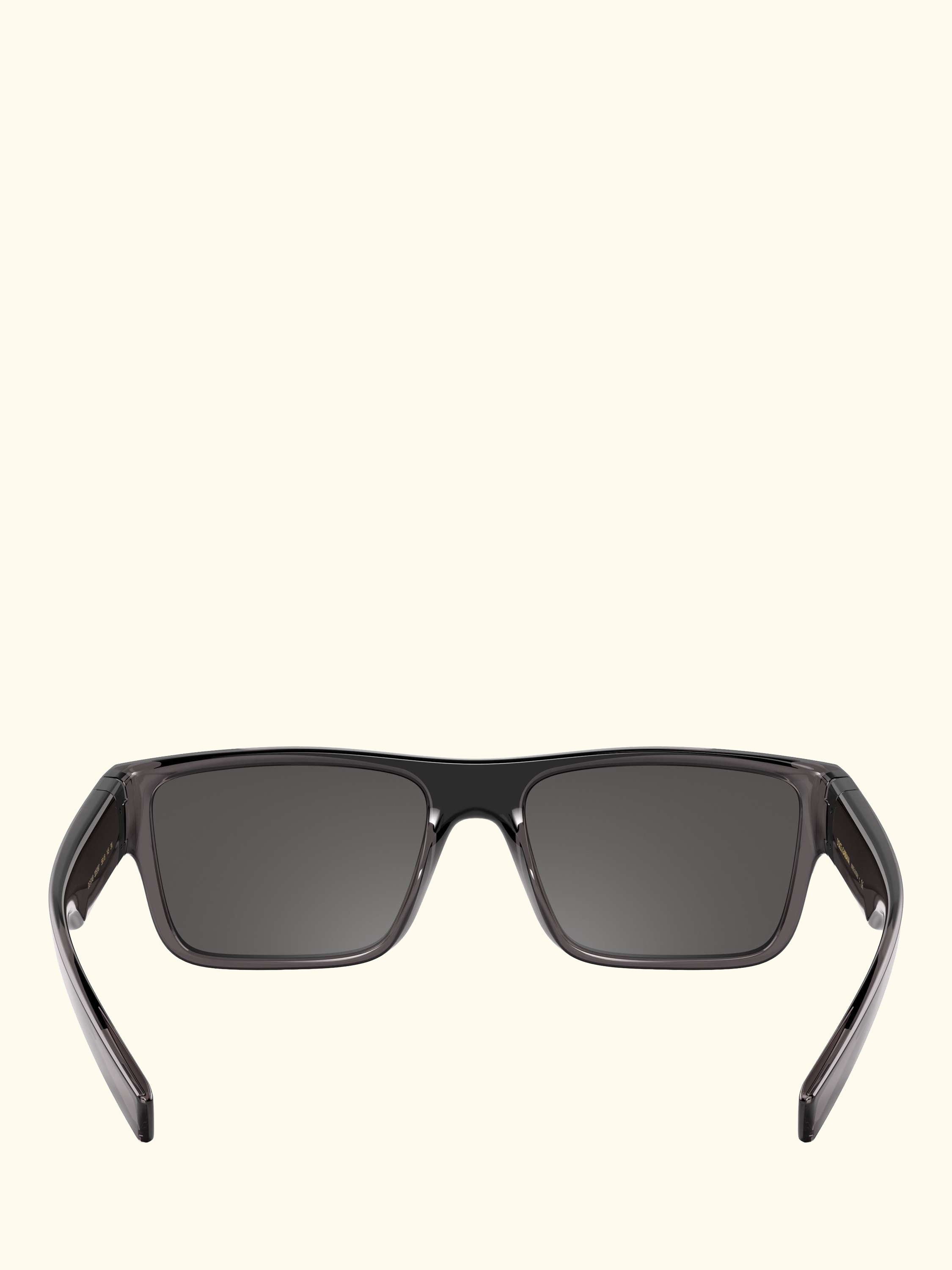 DG6149 Rectangular Sunglasses, Transparent Grey/Black