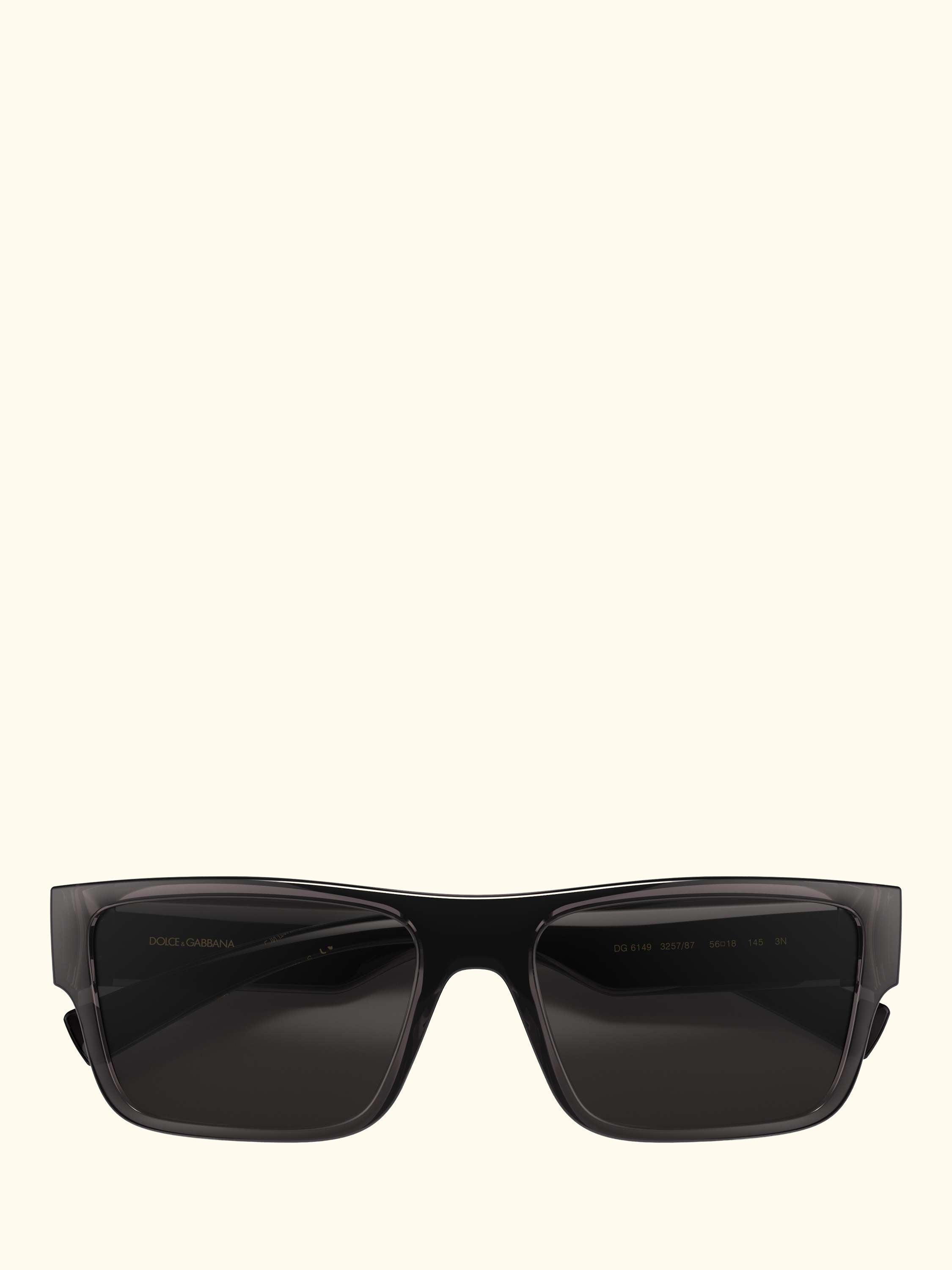 DG6149 Rectangular Sunglasses, Transparent Grey/Black