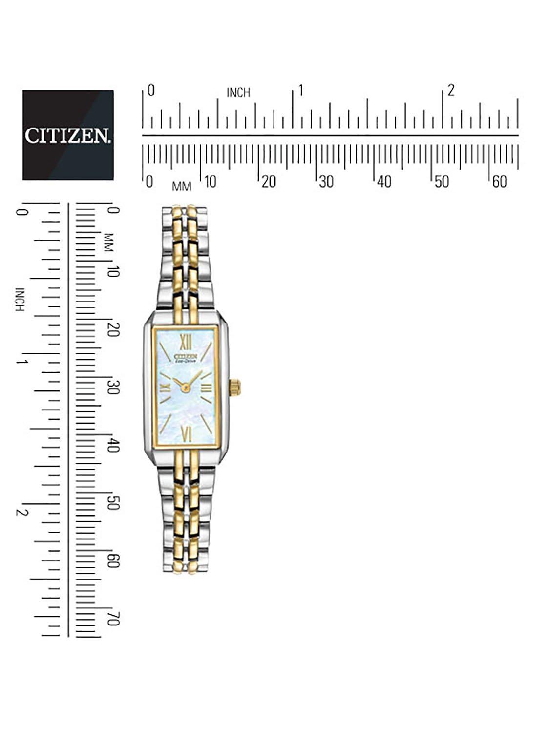 EG2694-59D Women's Eco-Drive Silhouette Bracelet Strap Watch, Silver/Gold
