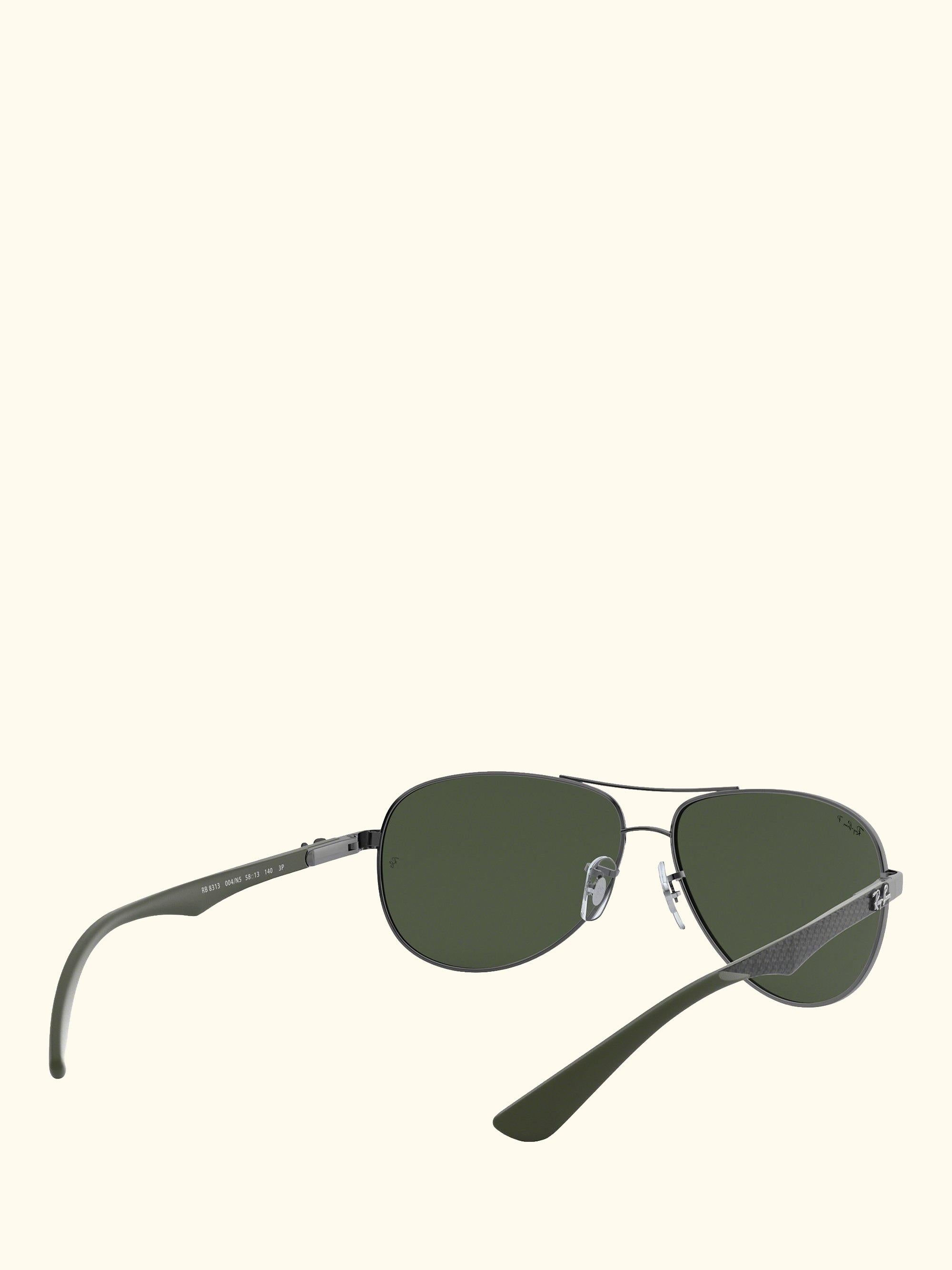RB8313 Polarised Aviator Sunglasses, Gunmetal/Grey Gradient