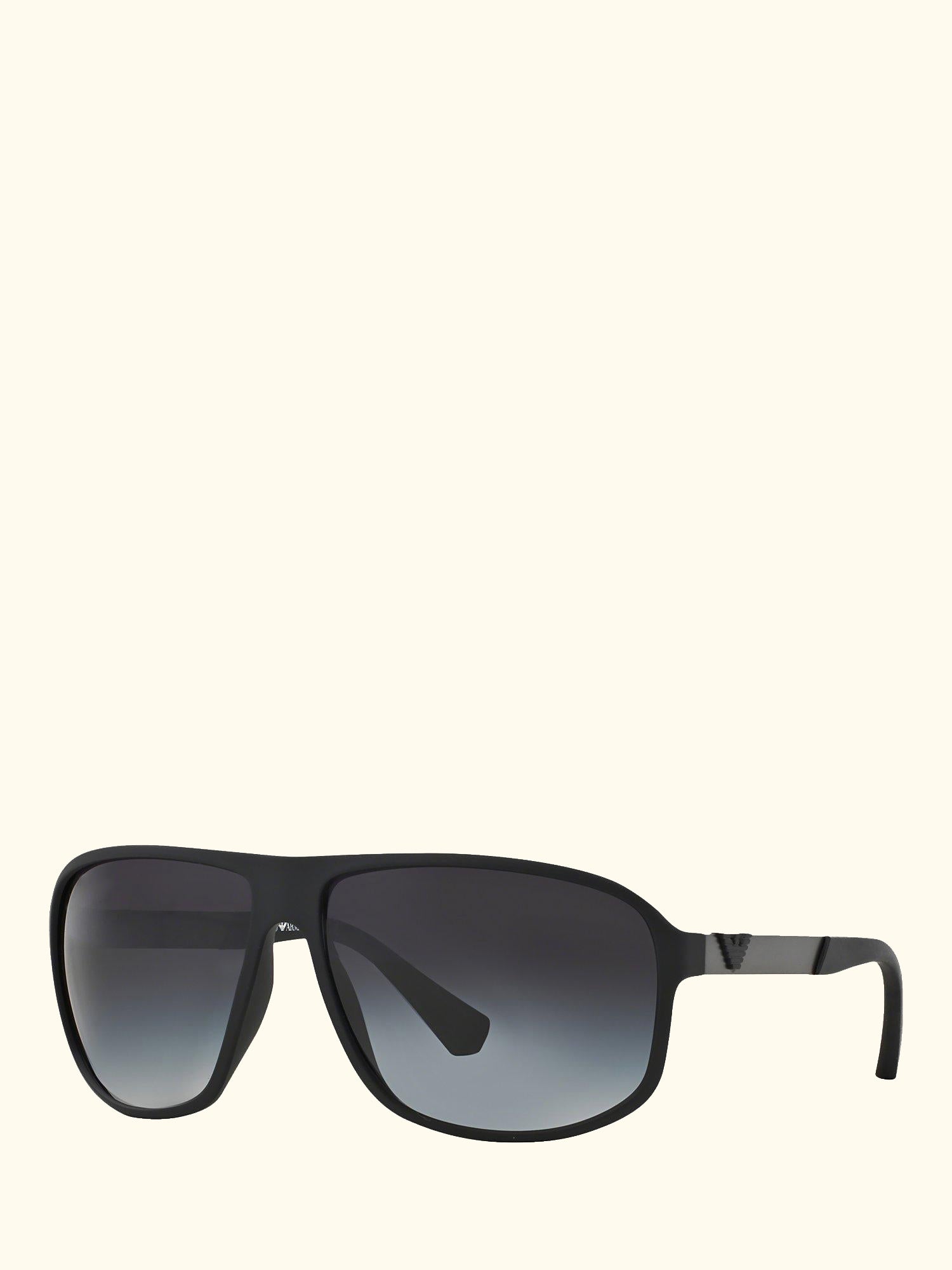 EA4029 Men's Square Sunglasses, Black Rubber