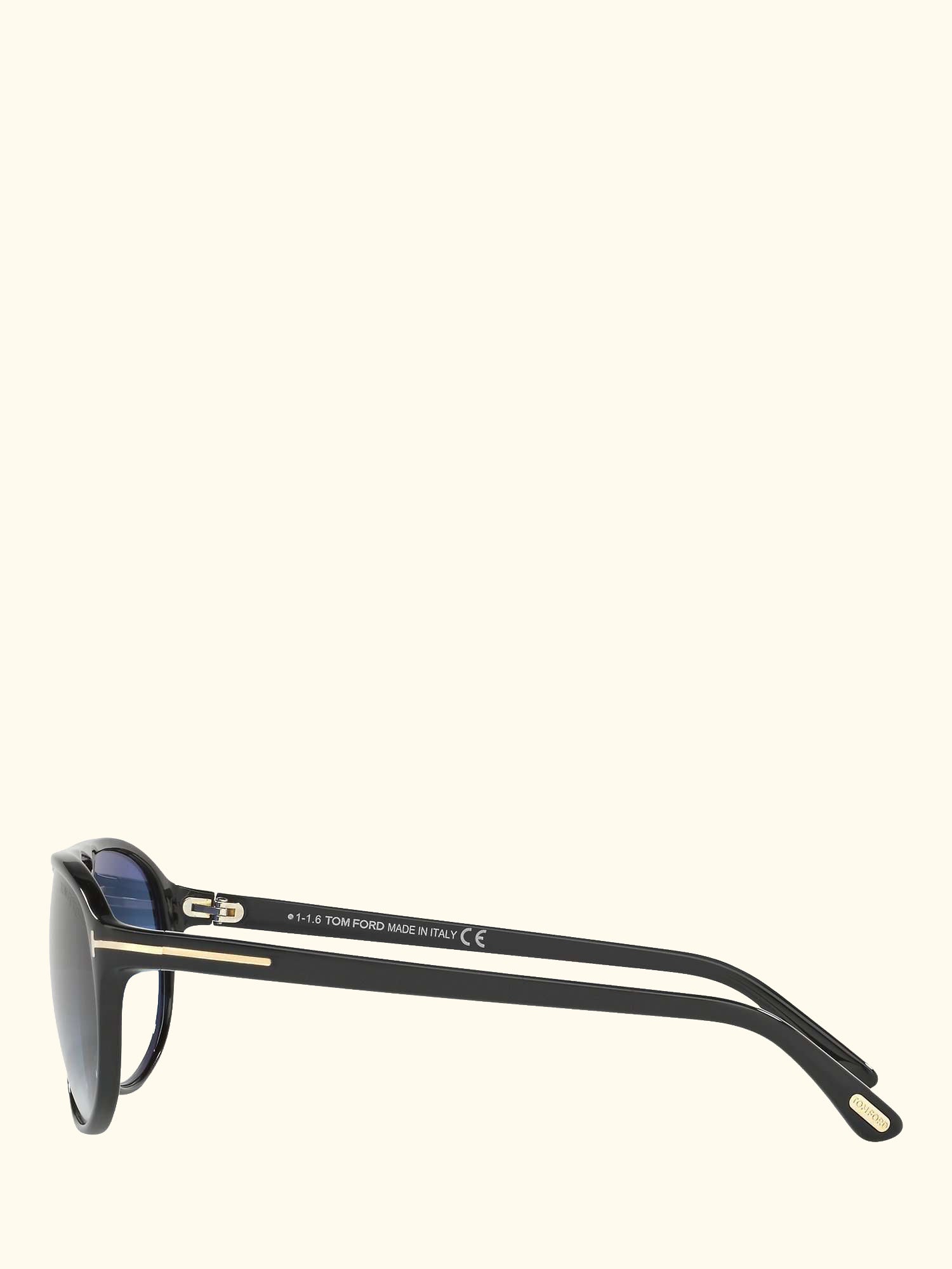 FT0447 Jacob Gradient Aviator Sunglasses, Black/Blue