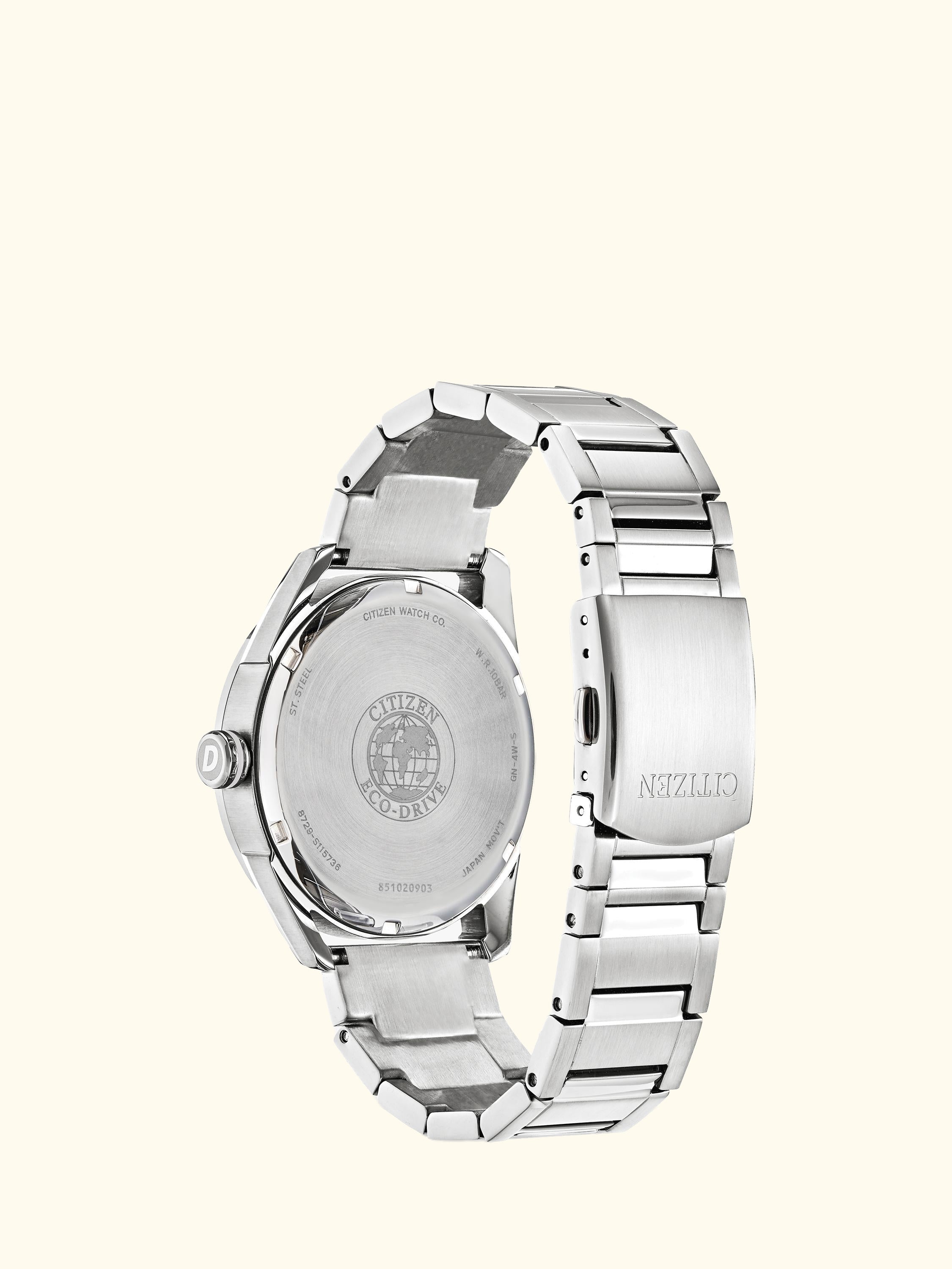 AW0050-82E Men's Sport Day Date Bracelet Strap Watch, Silver/Black