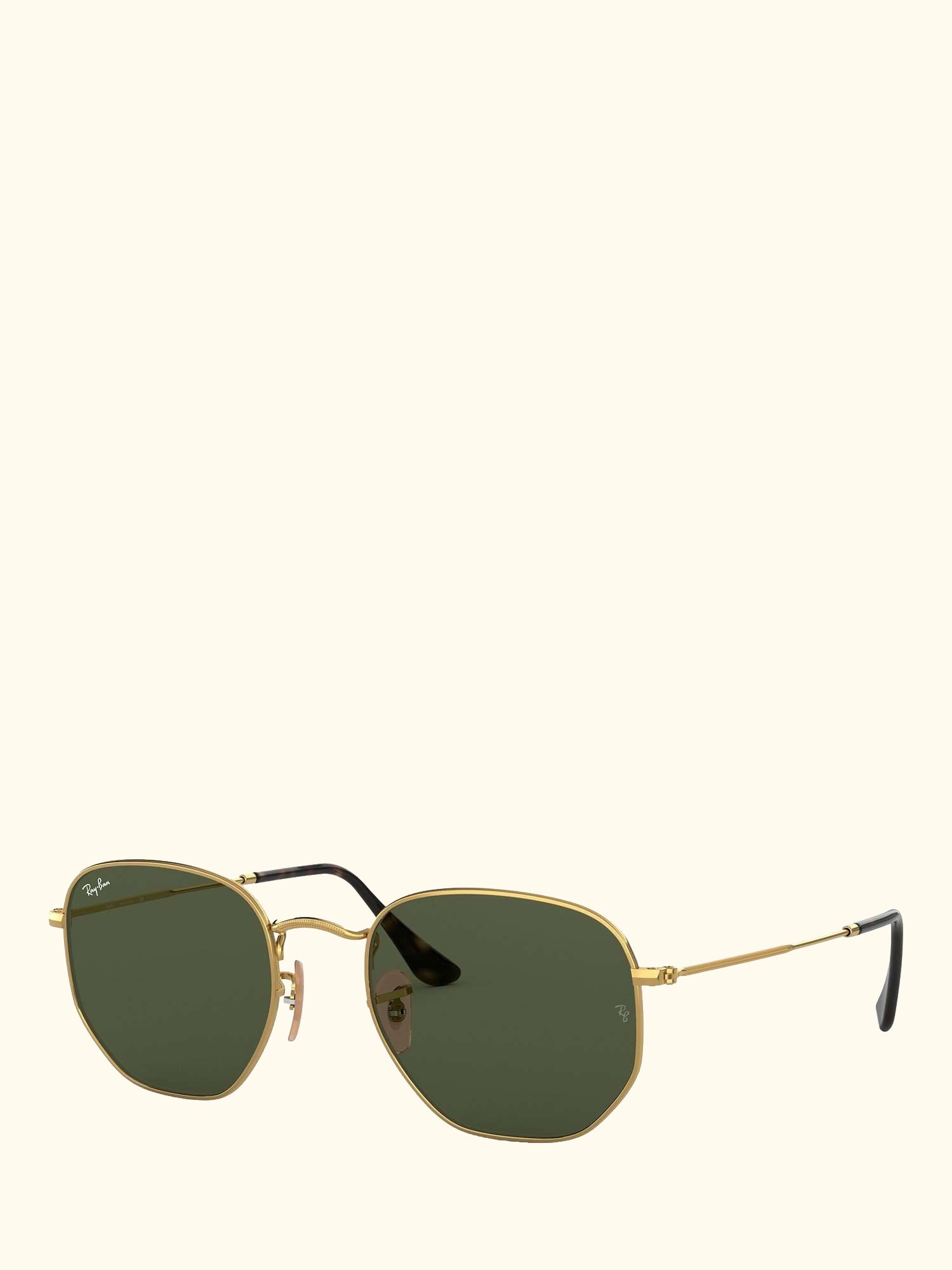 RB3548 Hexagonal Flat Lens Sunglasses, Gold/Dark Green