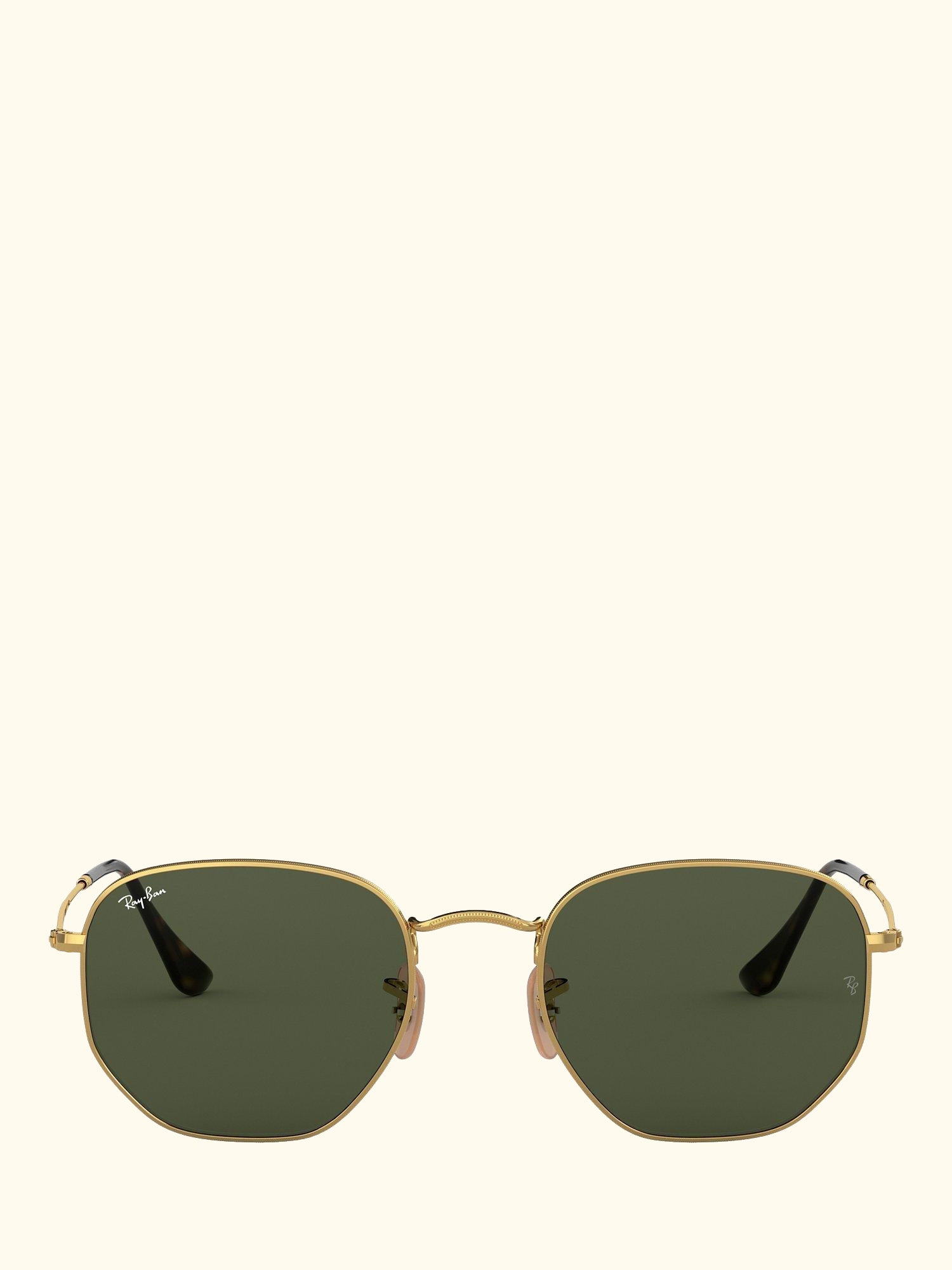 RB3548 Hexagonal Flat Lens Sunglasses, Gold/Dark Green