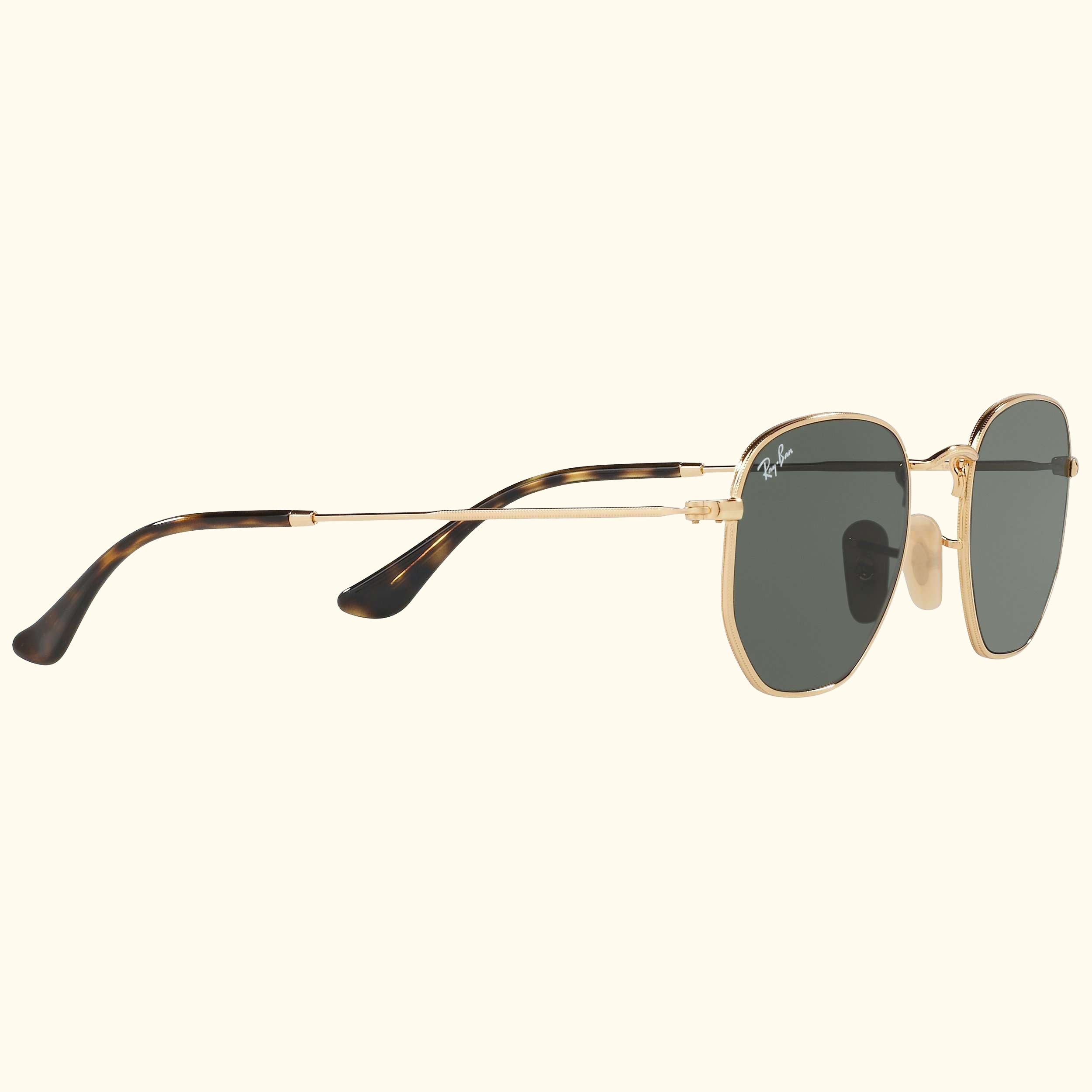 RB3548 Hexagonal Flat Lens Sunglasses, Gold/Dark Green