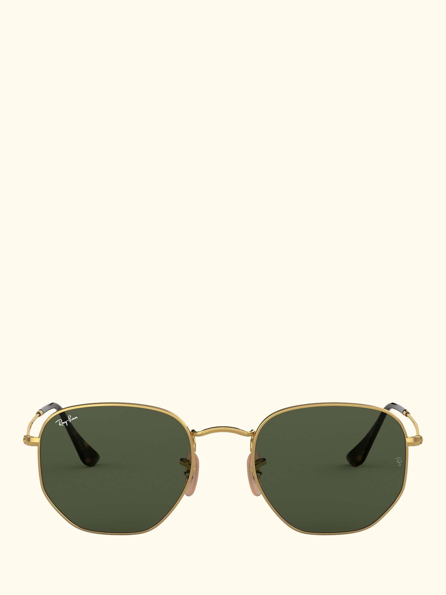RB3548 Hexagonal Flat Lens Sunglasses, Gold/Dark Green