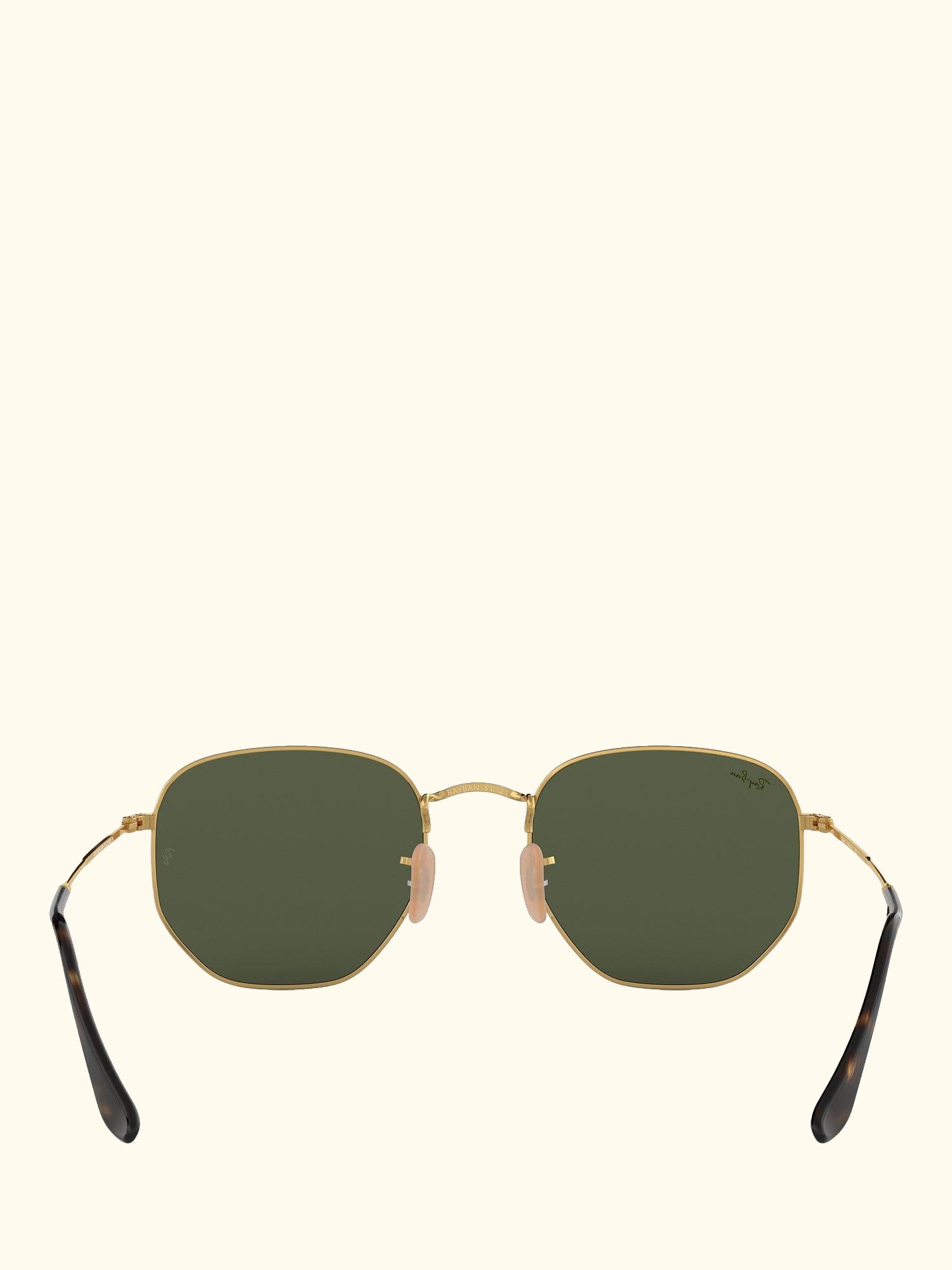 RB3548 Hexagonal Flat Lens Sunglasses, Gold/Dark Green