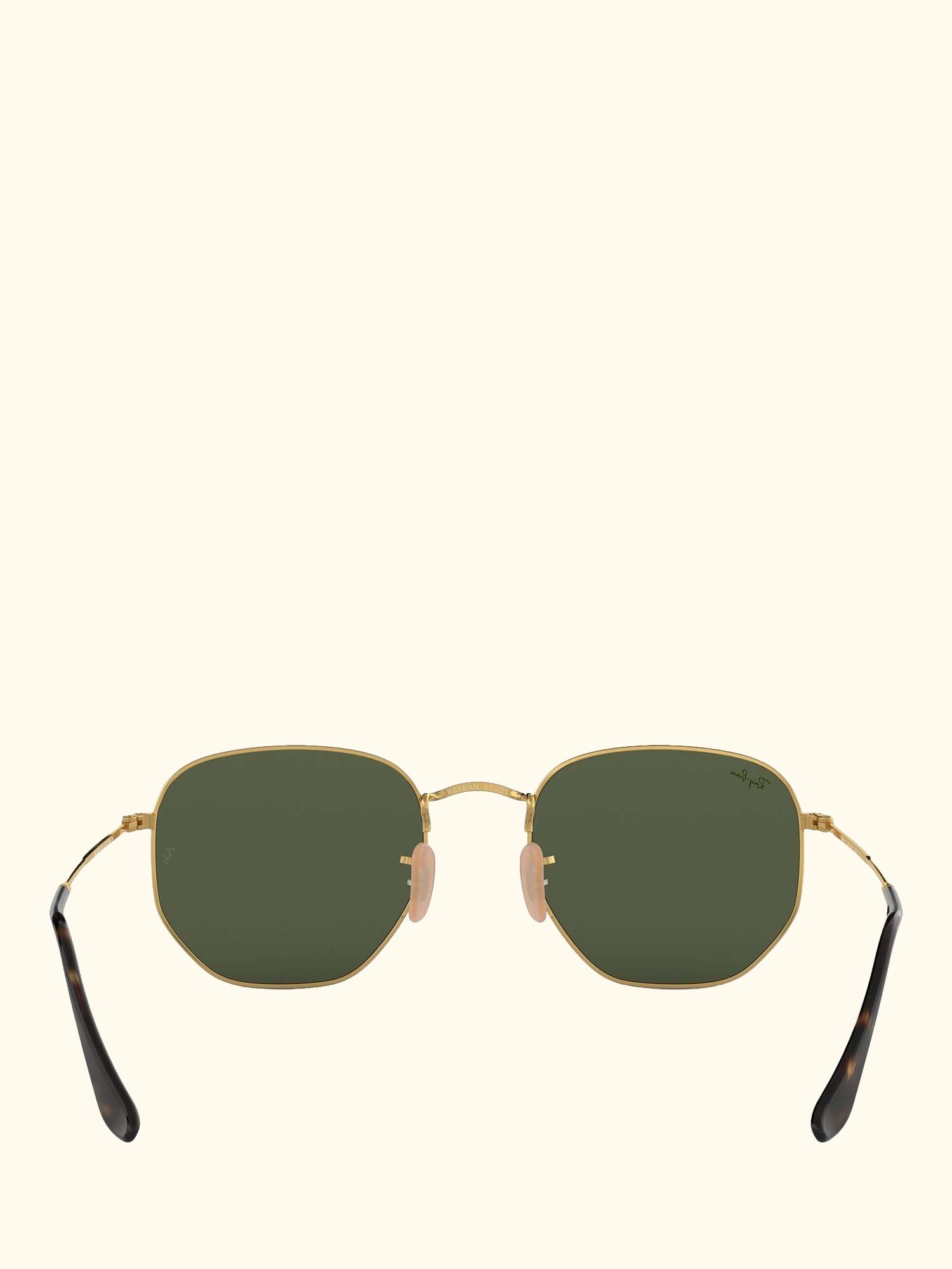 RB3548 Hexagonal Flat Lens Sunglasses, Gold/Dark Green