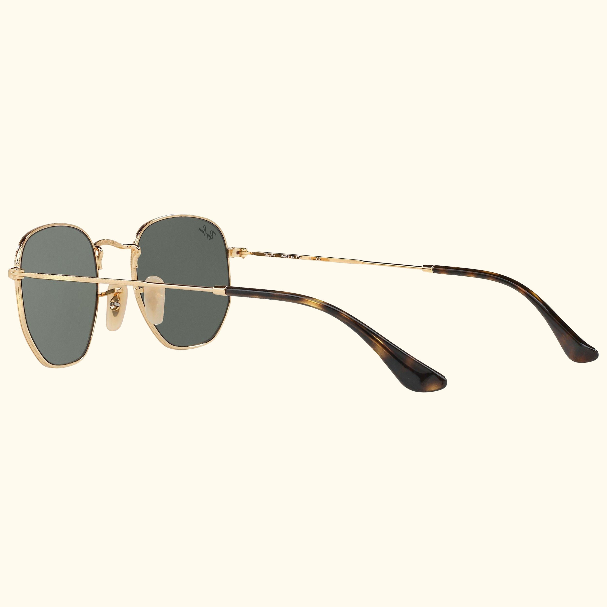 RB3548 Hexagonal Flat Lens Sunglasses, Gold/Dark Green
