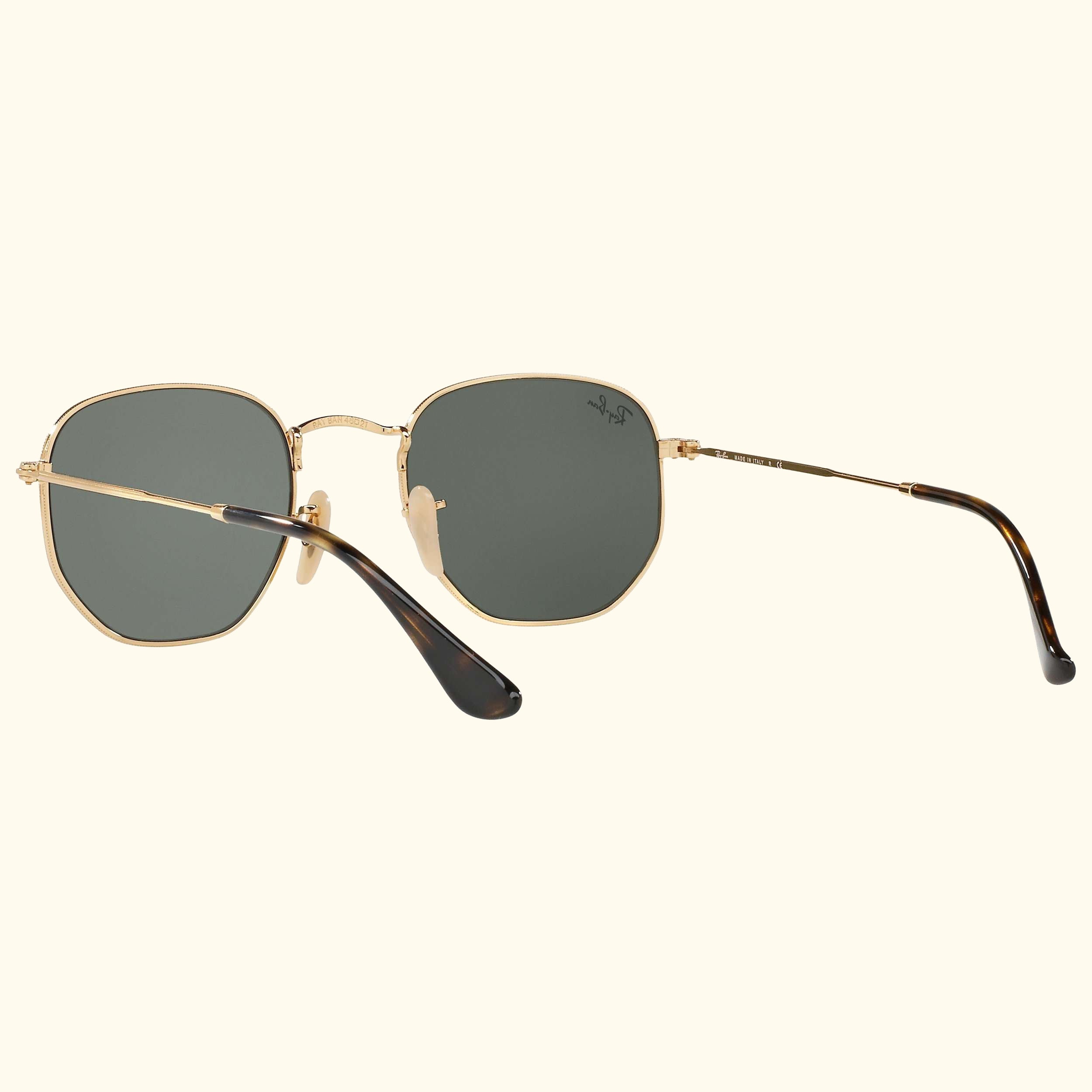RB3548 Hexagonal Flat Lens Sunglasses, Gold/Dark Green