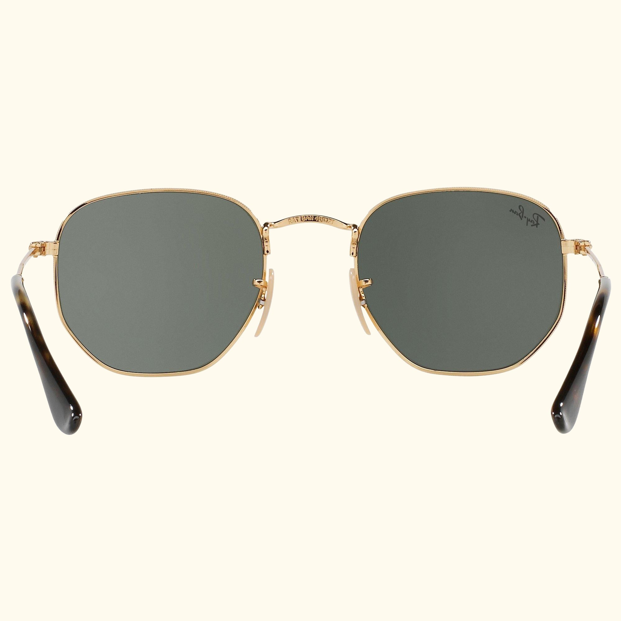 RB3548 Hexagonal Flat Lens Sunglasses, Gold/Dark Green
