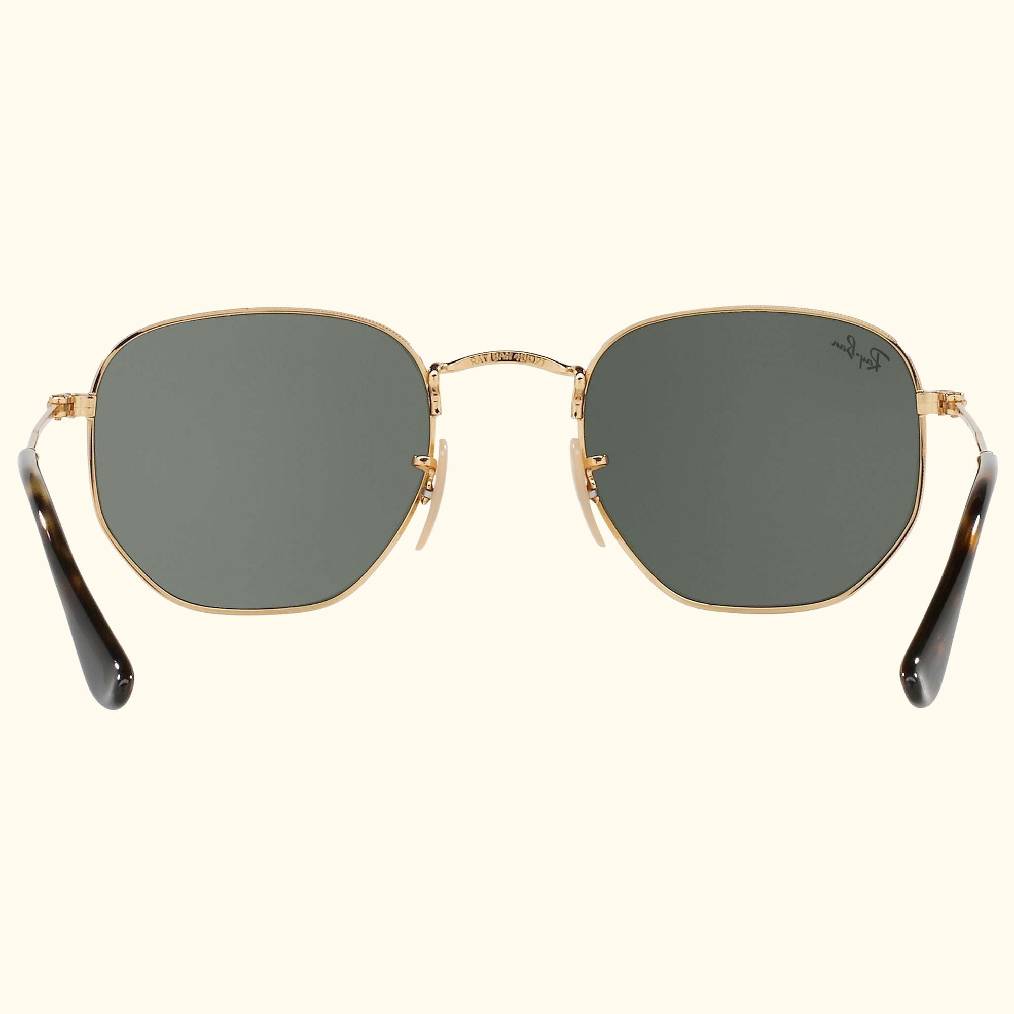 RB3548 Hexagonal Flat Lens Sunglasses, Gold/Dark Green
