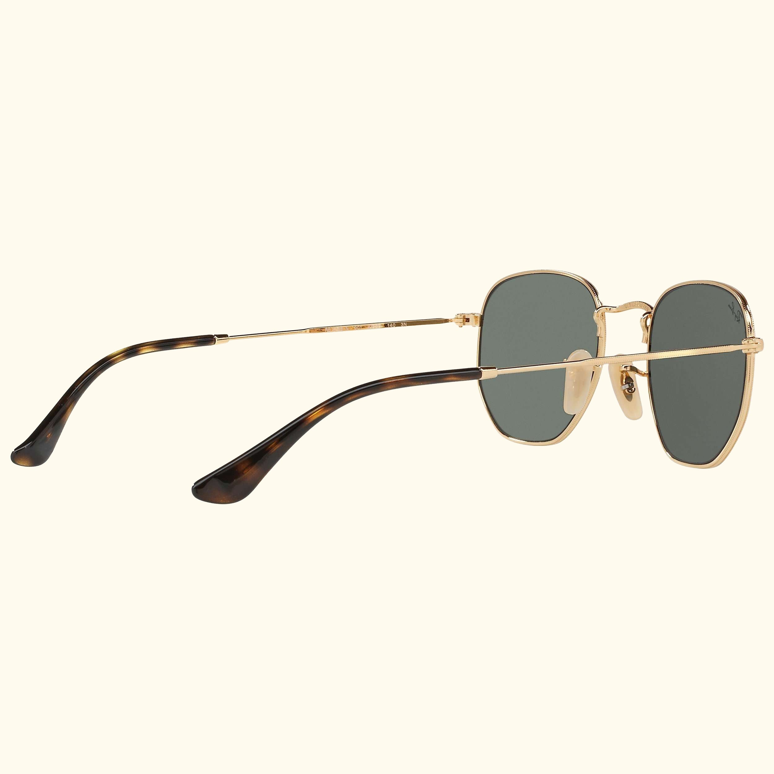 RB3548 Hexagonal Flat Lens Sunglasses, Gold/Dark Green