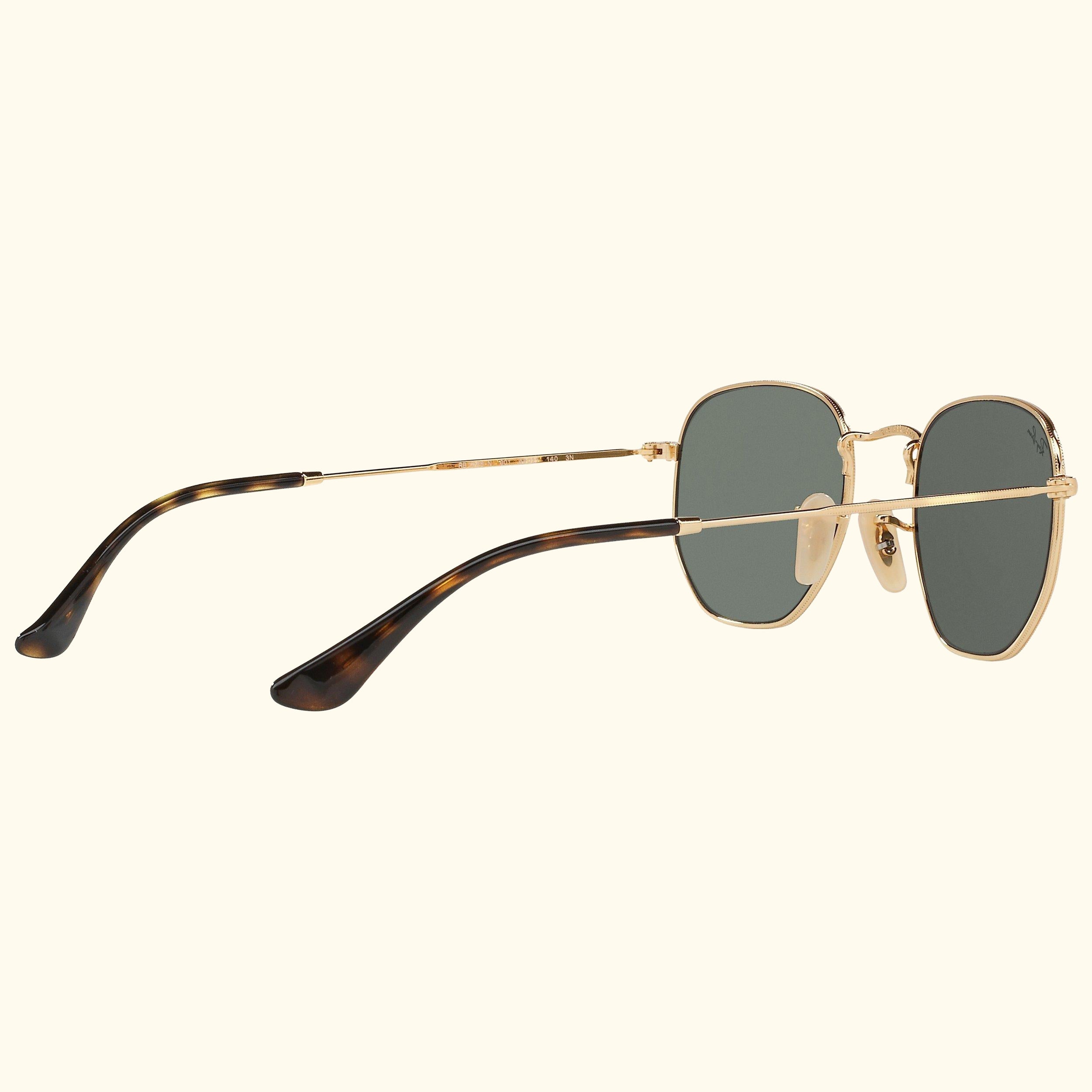 RB3548 Hexagonal Flat Lens Sunglasses, Gold/Dark Green