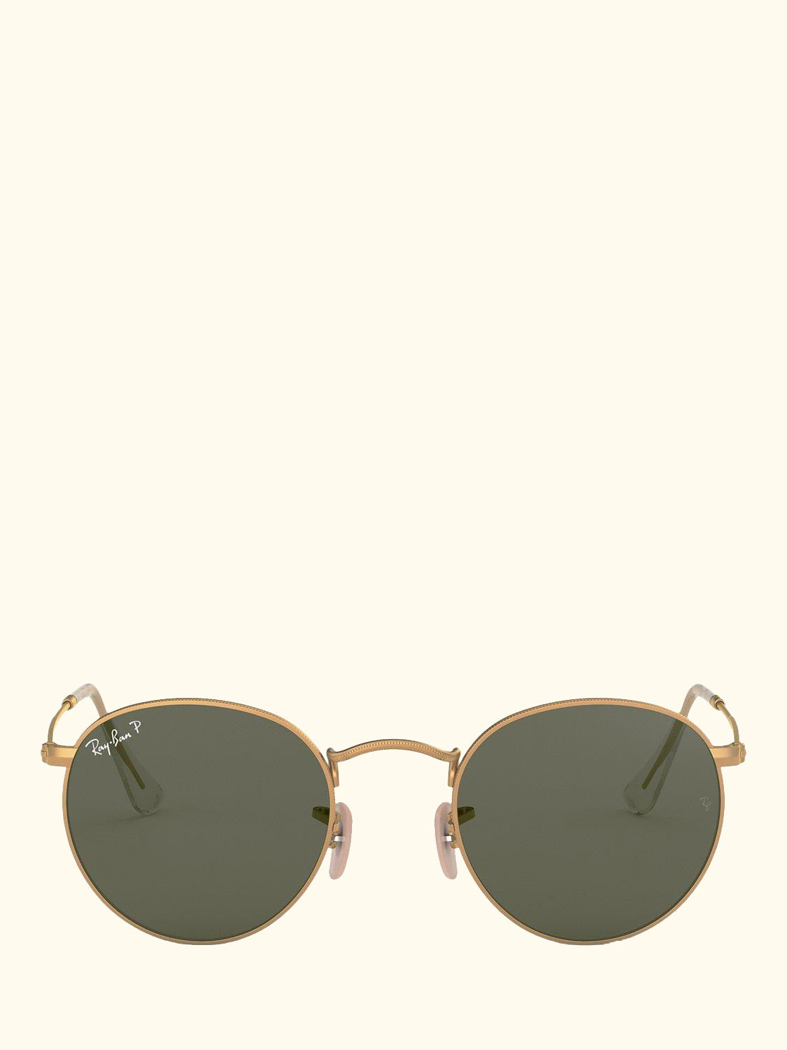 RB3447 Polarised Round Sunglasses, Gold/Dark Green
