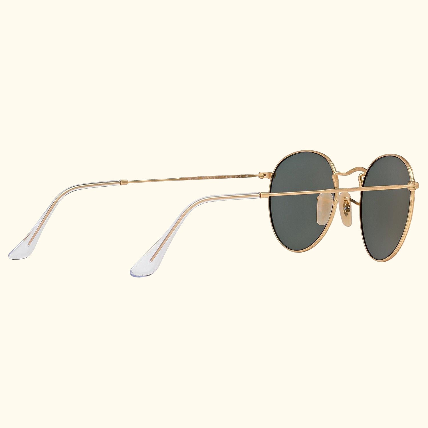 RB3447 Polarised Round Sunglasses, Gold/Dark Green
