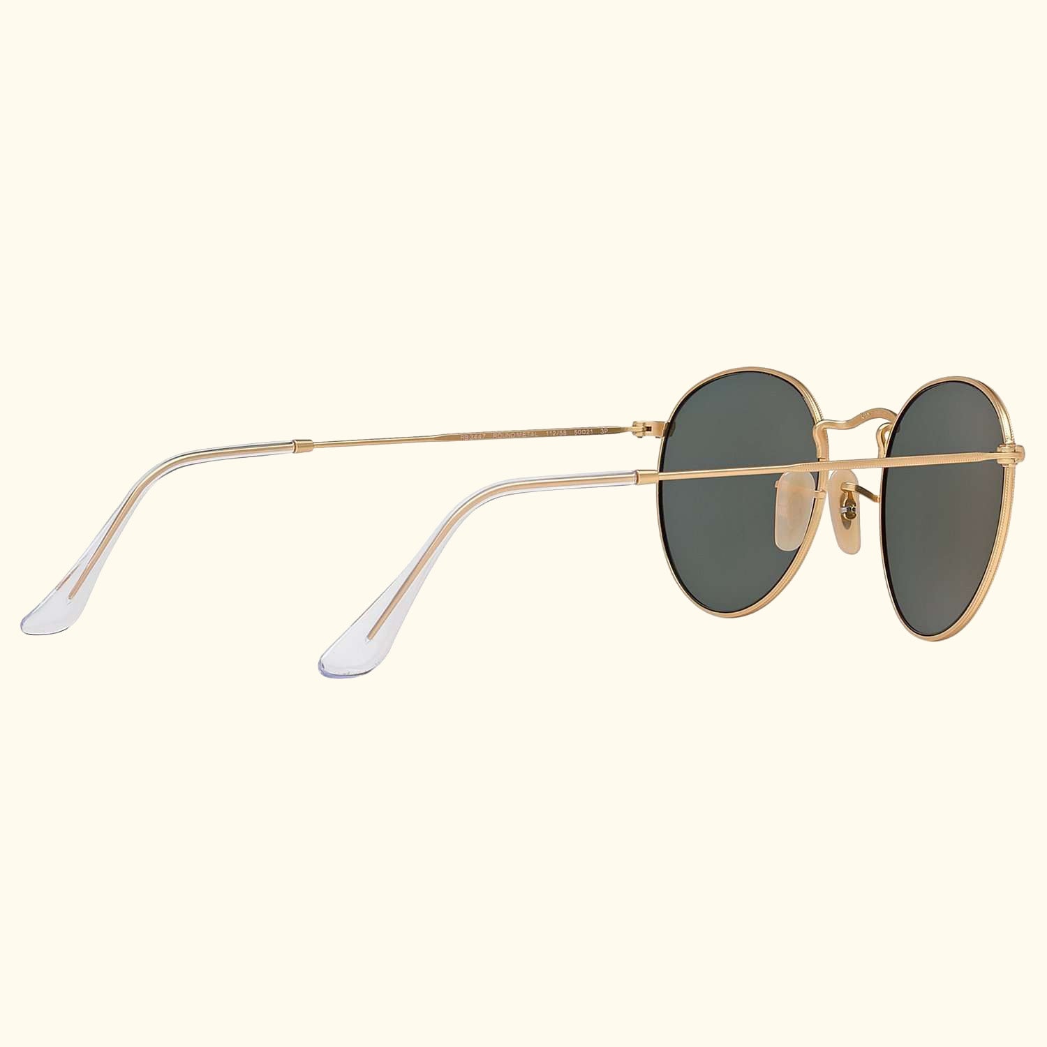 RB3447 Polarised Round Sunglasses, Gold/Dark Green
