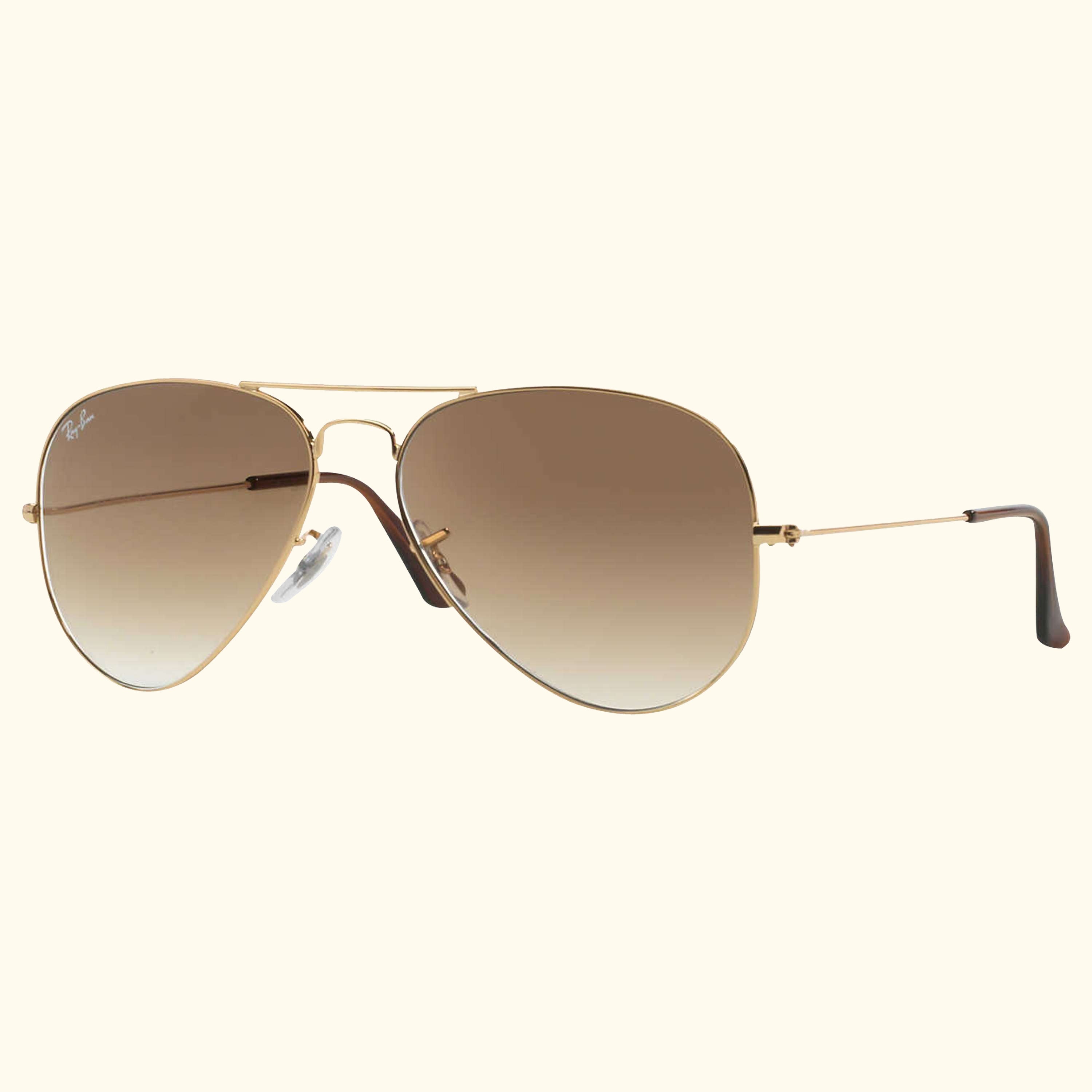 RB3025 Aviator Sunglasses, Gold/Brown Gradient