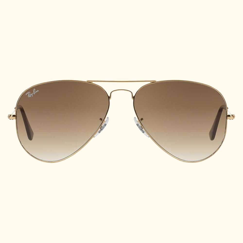 RB3025 Aviator Sunglasses, Gold/Brown Gradient