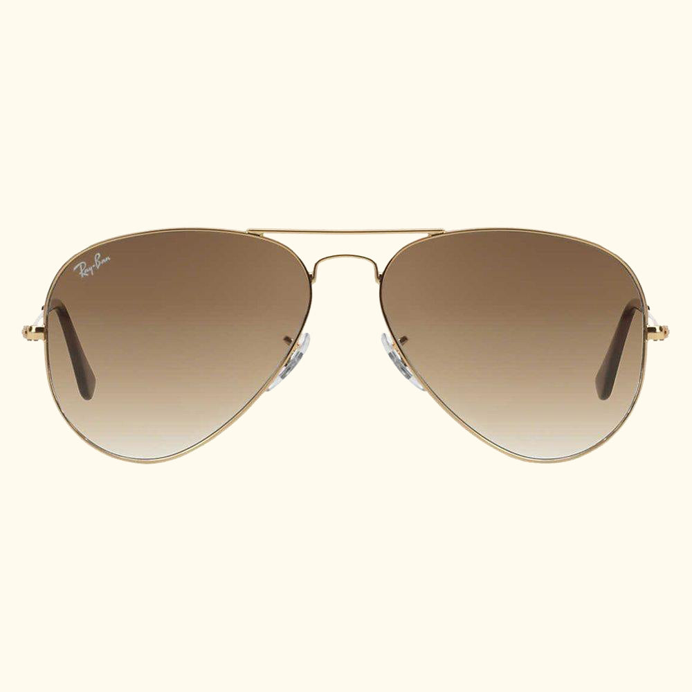 RB3025 Aviator Sunglasses, Gold/Brown Gradient