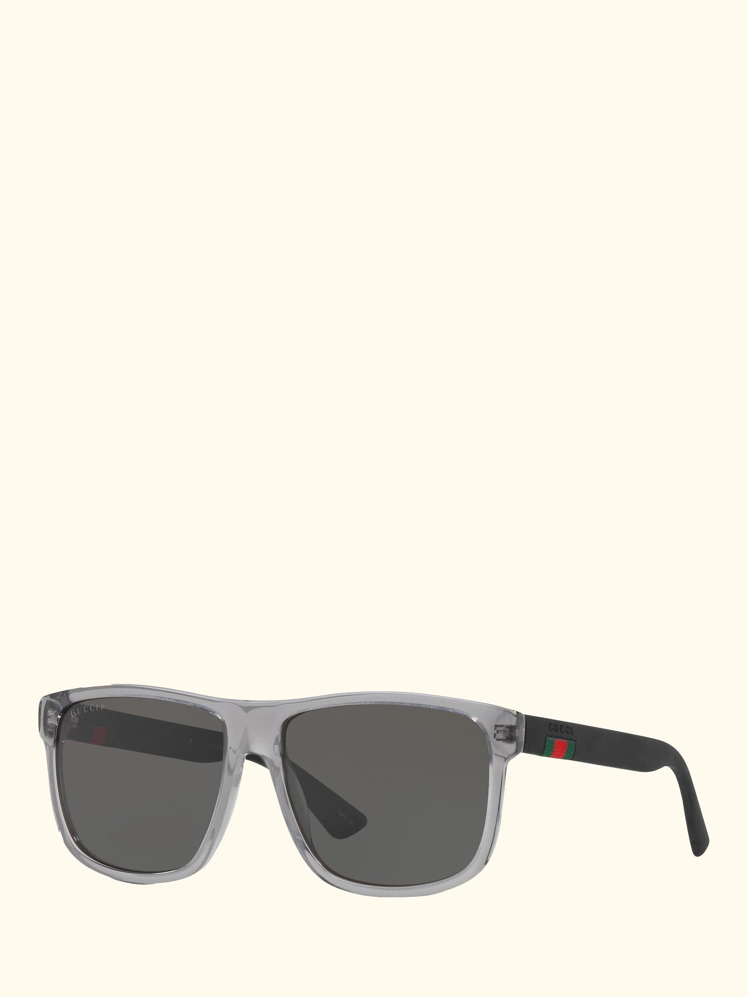 GG0010S Polarised D-Frame Sunglasses, Charcoal/Grey