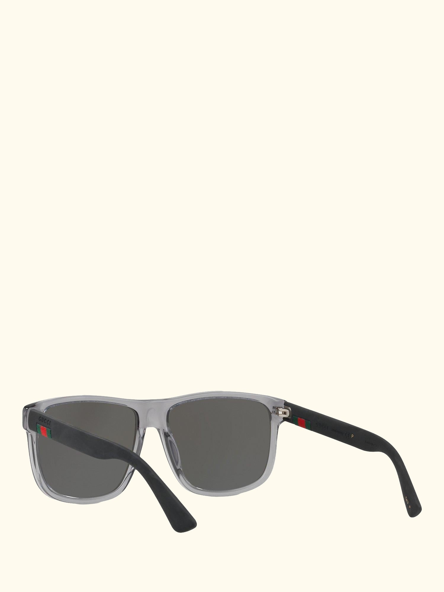 GG0010S Polarised D-Frame Sunglasses, Charcoal/Grey