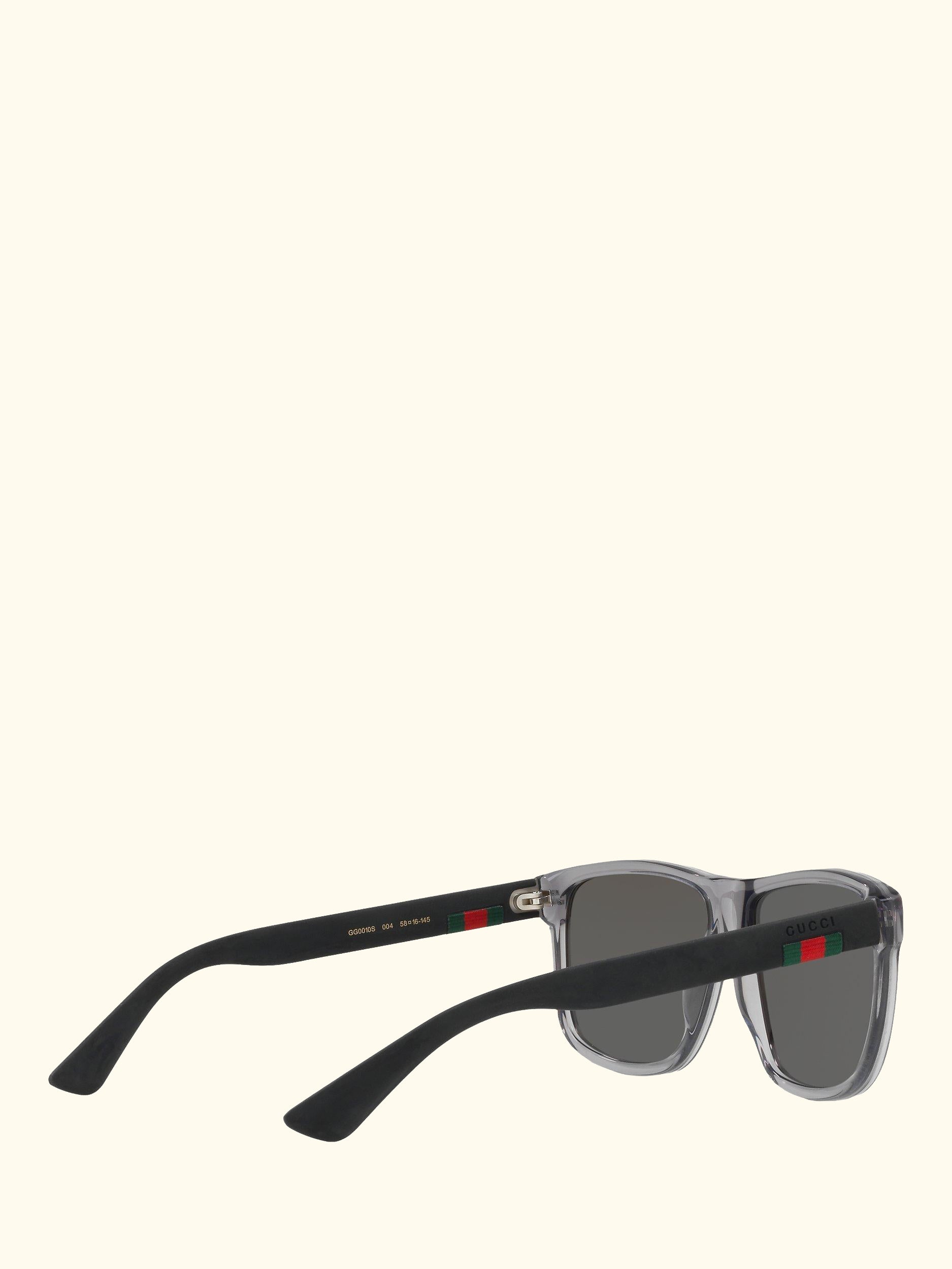 GG0010S Polarised D-Frame Sunglasses, Charcoal/Grey