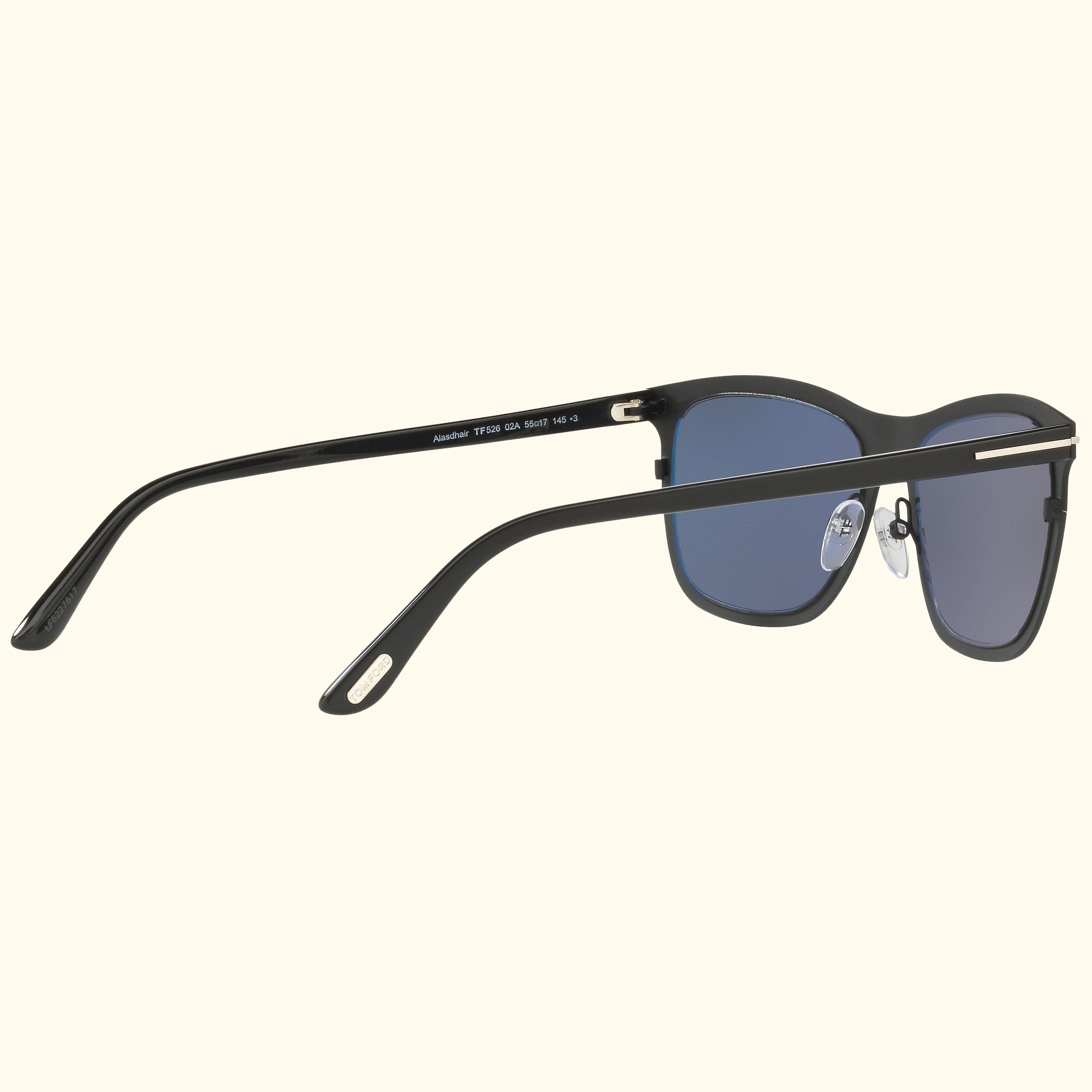 FT0526 Alasdhair Square Sunglasses, Black/Grey