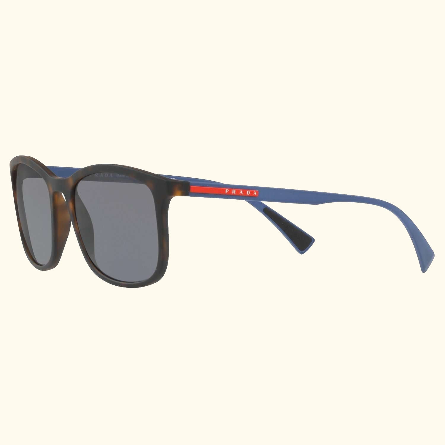 Linea Rossa PS 01TS Men's Polarised Rectangular Sunglasses, Tortoise/Grey