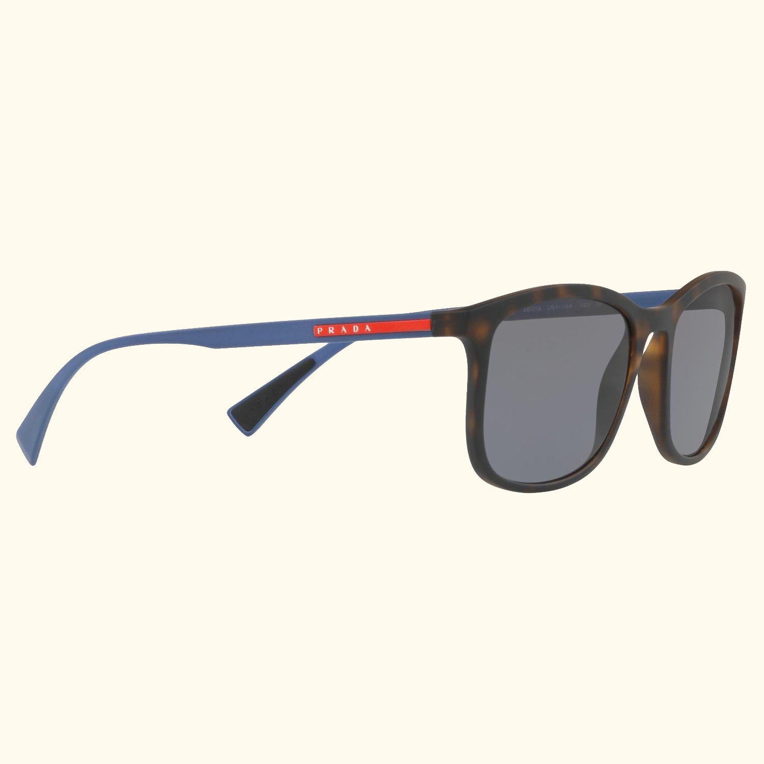 Linea Rossa PS 01TS Men's Polarised Rectangular Sunglasses, Tortoise/Grey