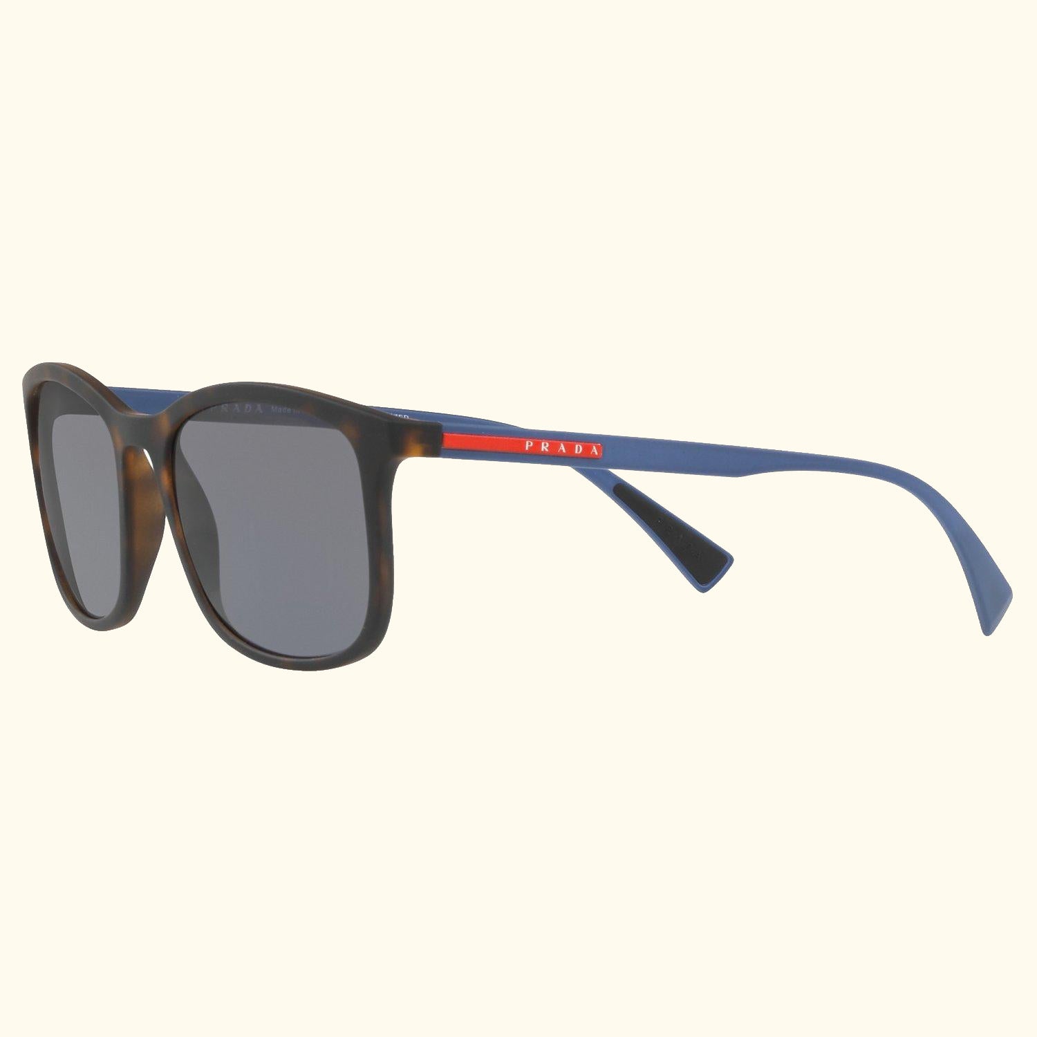 Linea Rossa PS 01TS Men's Polarised Rectangular Sunglasses, Tortoise/Grey