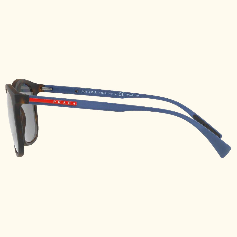 Linea Rossa PS 01TS Men's Polarised Rectangular Sunglasses, Tortoise/Grey