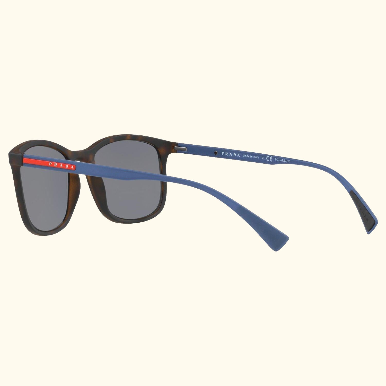 Linea Rossa PS 01TS Men's Polarised Rectangular Sunglasses, Tortoise/Grey