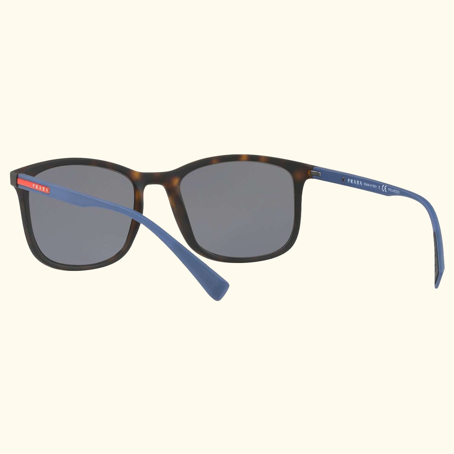 Linea Rossa PS 01TS Men's Polarised Rectangular Sunglasses, Tortoise/Grey