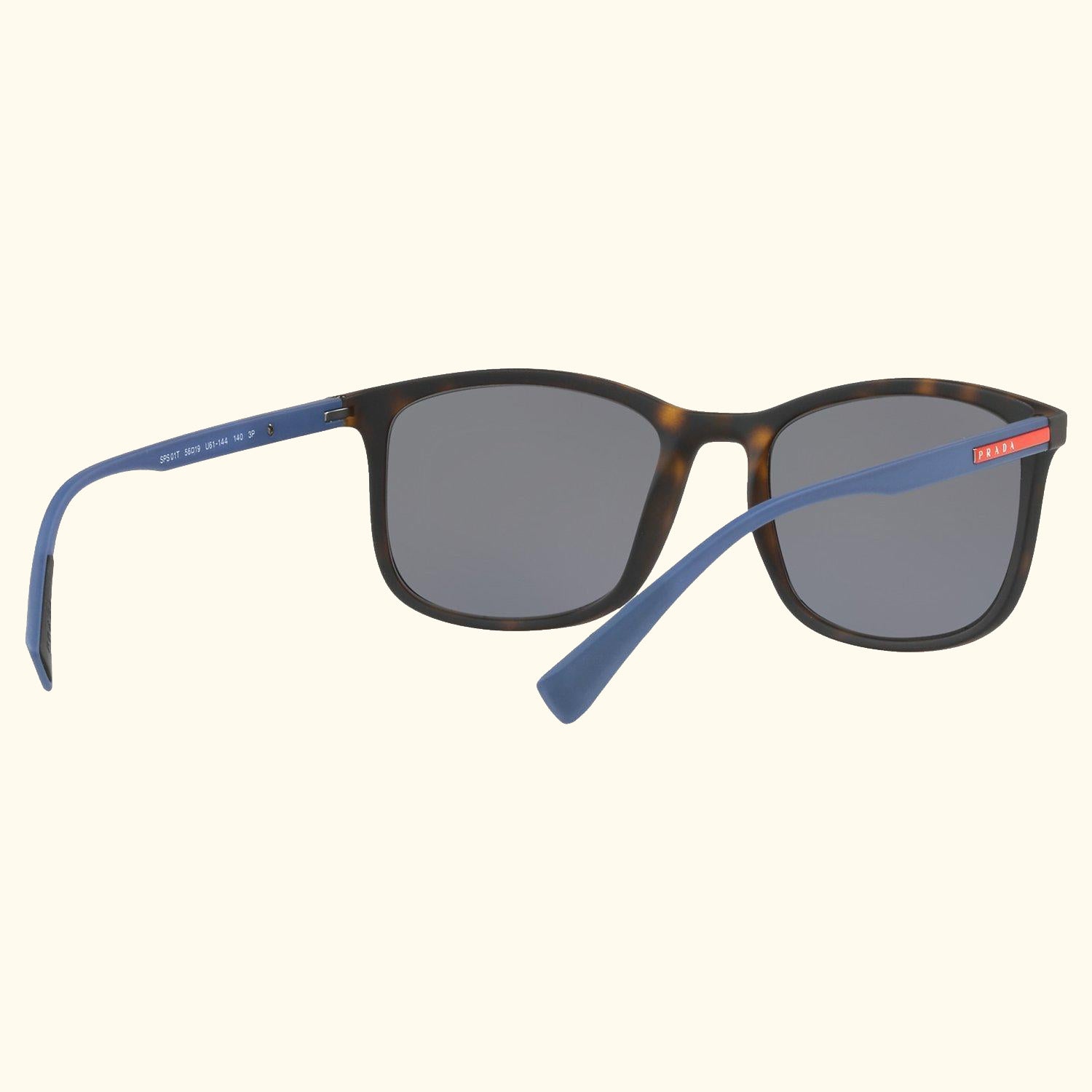 Linea Rossa PS 01TS Men's Polarised Rectangular Sunglasses, Tortoise/Grey