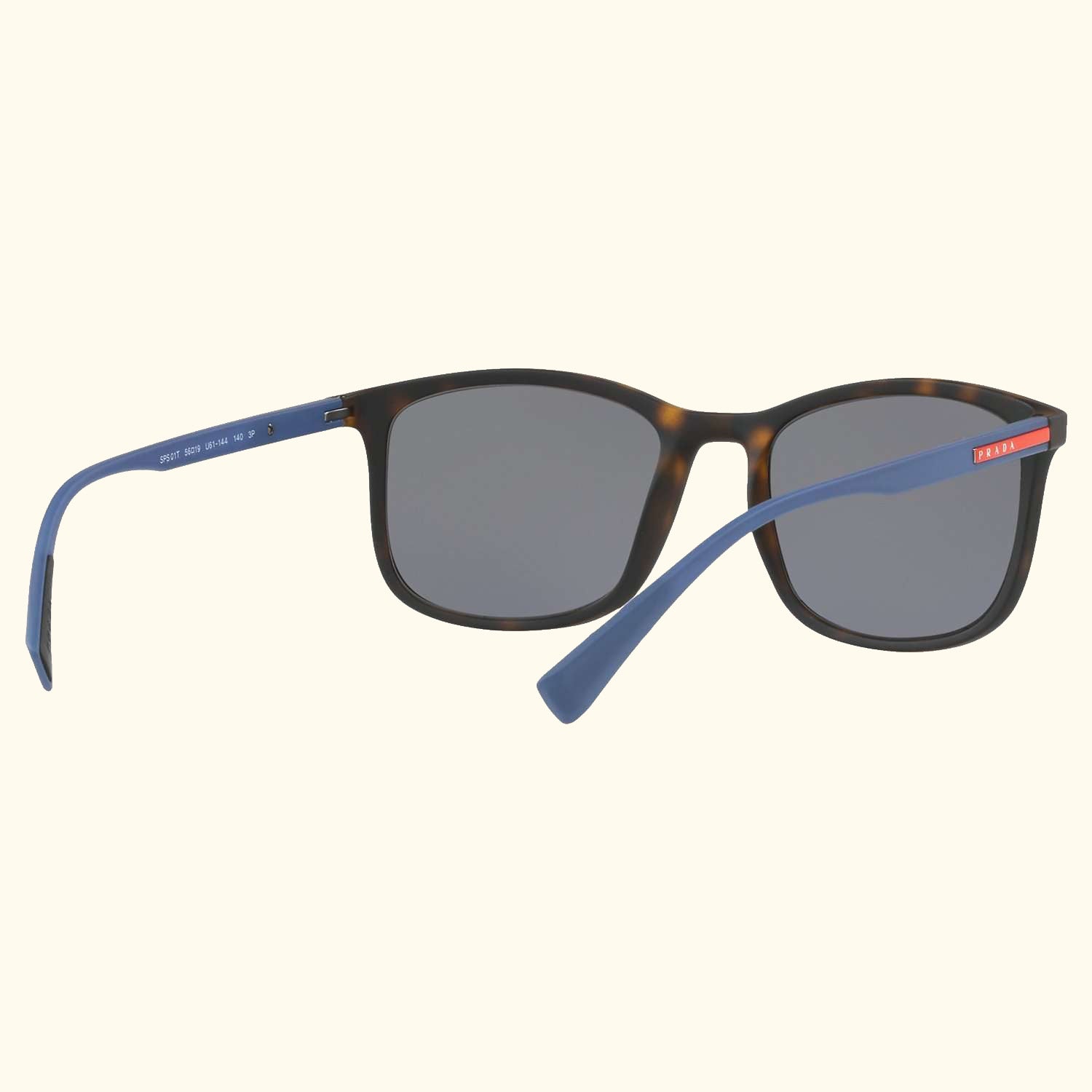 Linea Rossa PS 01TS Men's Polarised Rectangular Sunglasses, Tortoise/Grey