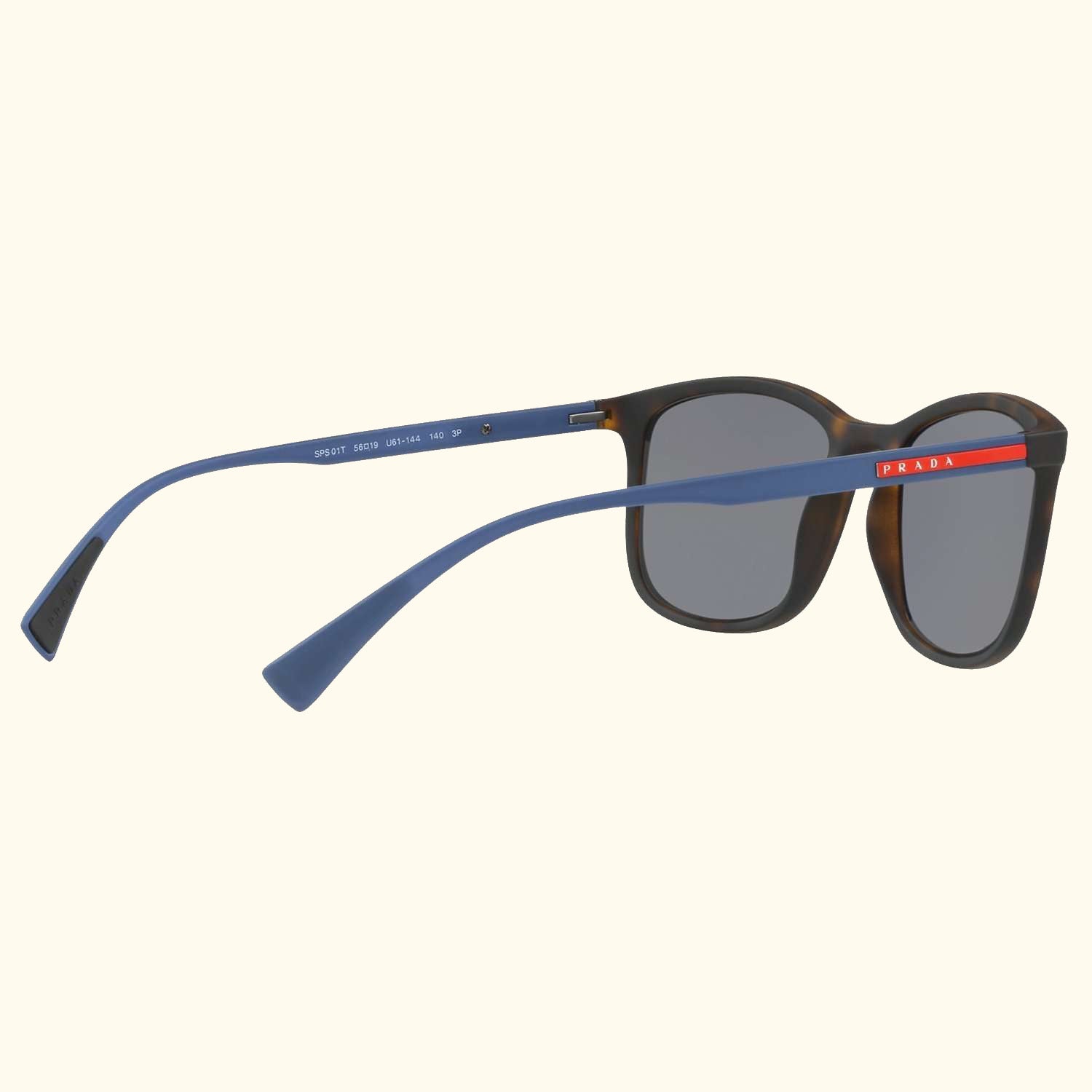 Linea Rossa PS 01TS Men's Polarised Rectangular Sunglasses, Tortoise/Grey