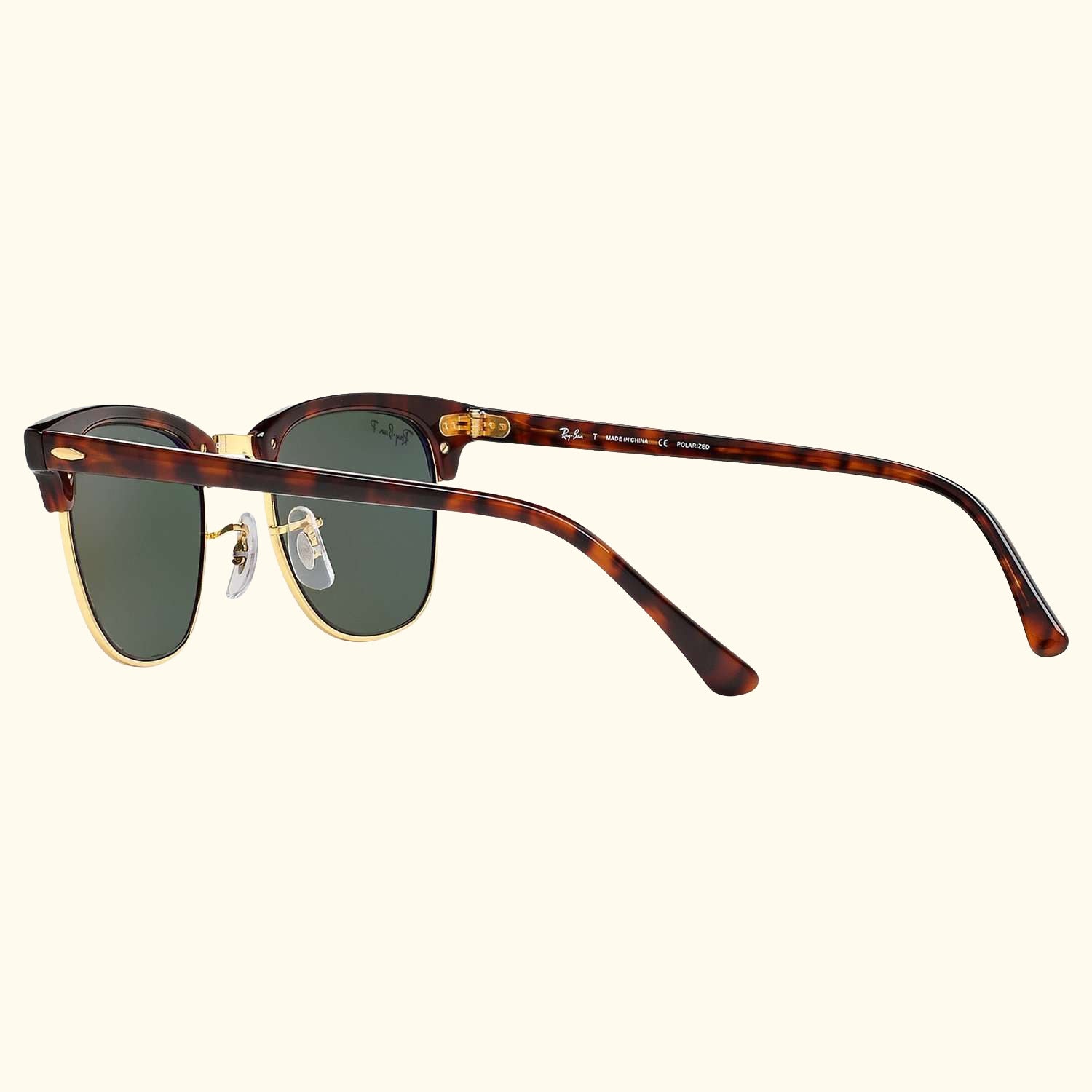 RB3016 Men's Polarised Clubmaster Sunglasses, Tortoise/Green