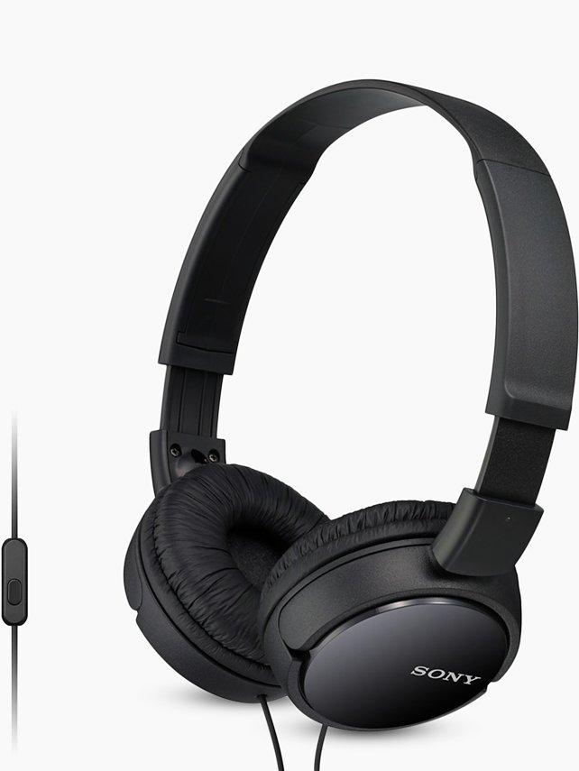MDR-ZX110AP On-Ear Headphones with Mic/Remote, Black
