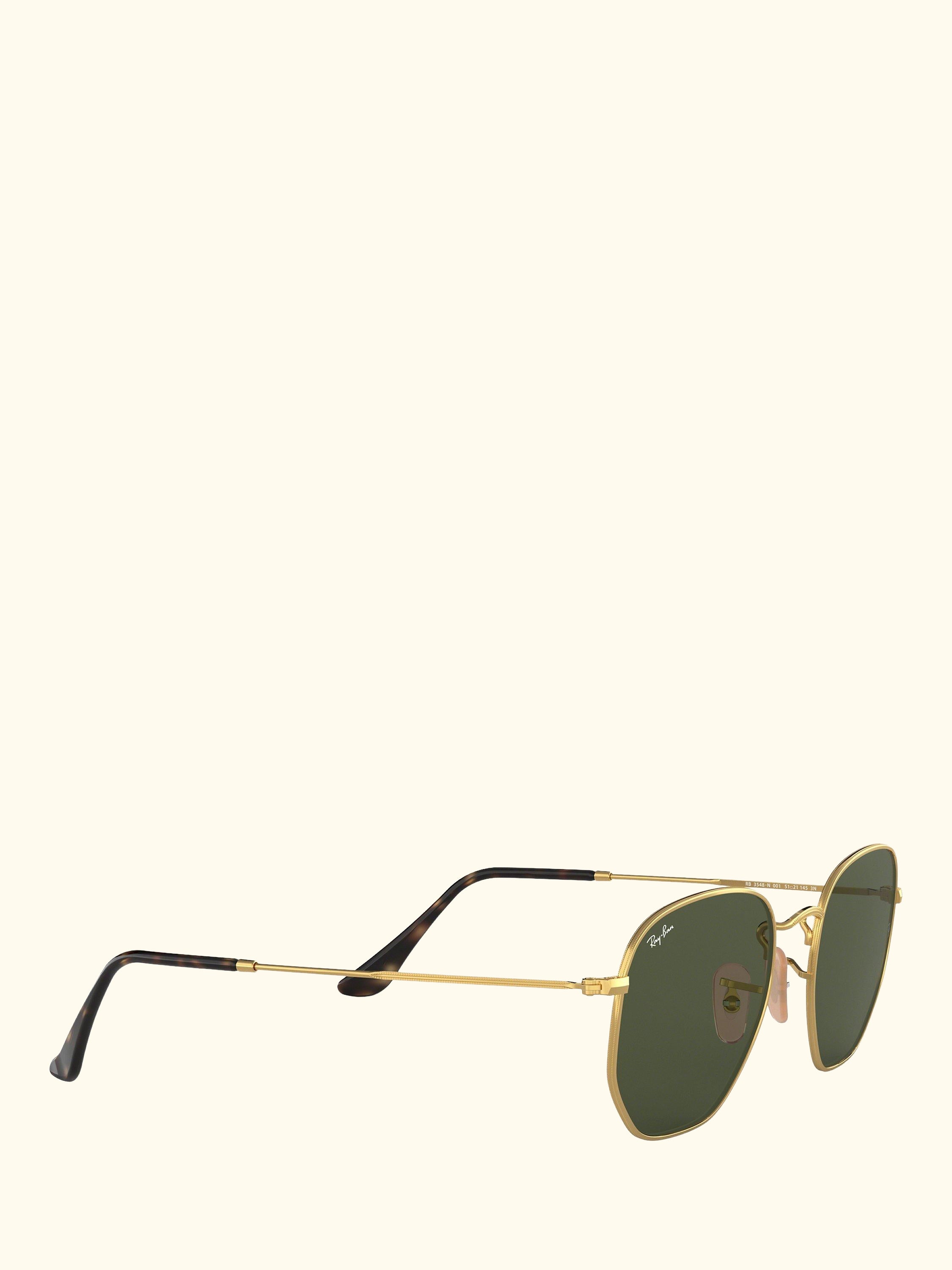 RB3548N Men's Hexagonal Sunglasses, Gold/Green