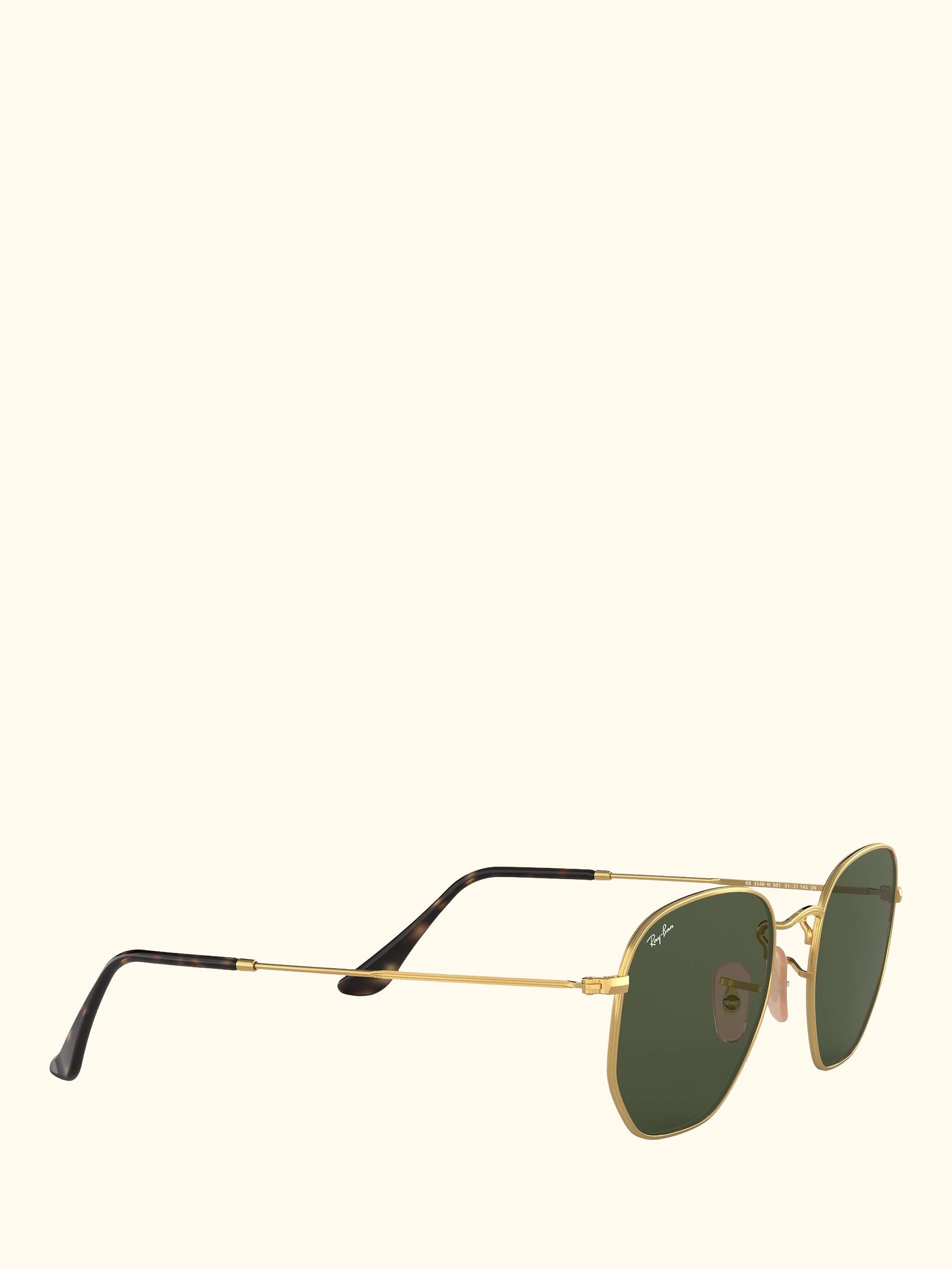 RB3548N Men's Hexagonal Sunglasses, Gold/Green